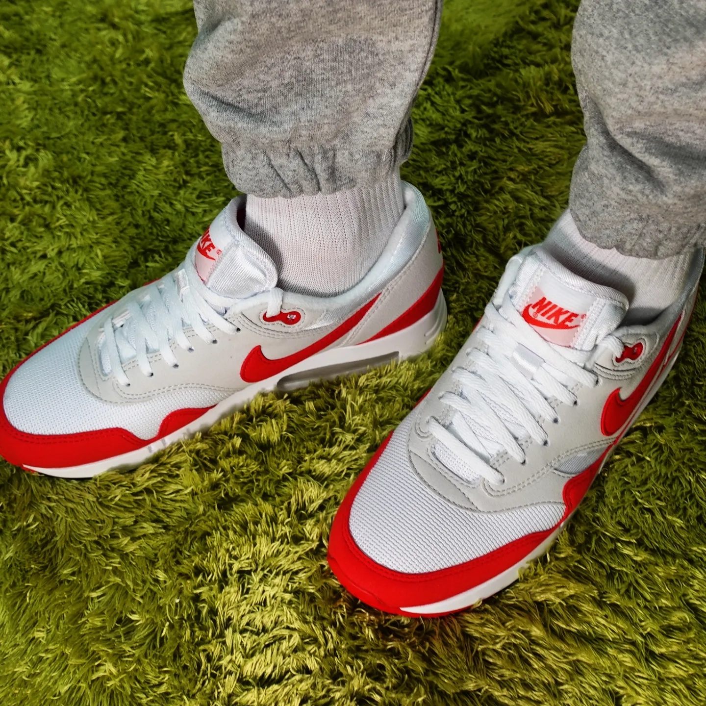 Nike Air Max 1 '86 Original Big Bubble, (W) Nike Air Max 1 '86 OG Big Bubble White University Red 착용 스타일 - 5