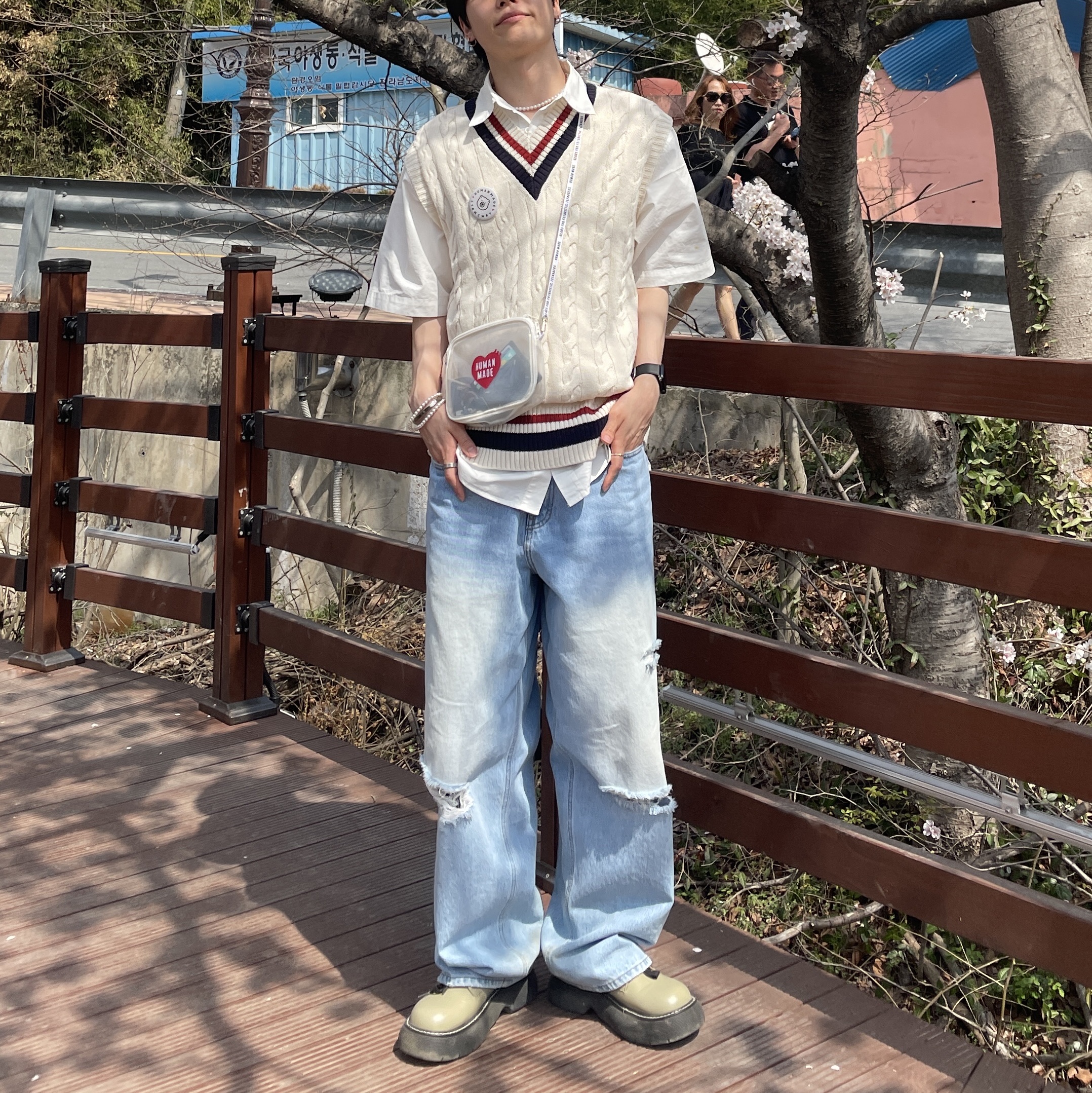 Human Made PVC Pouch Medium Clear 착용 스타일 - 3