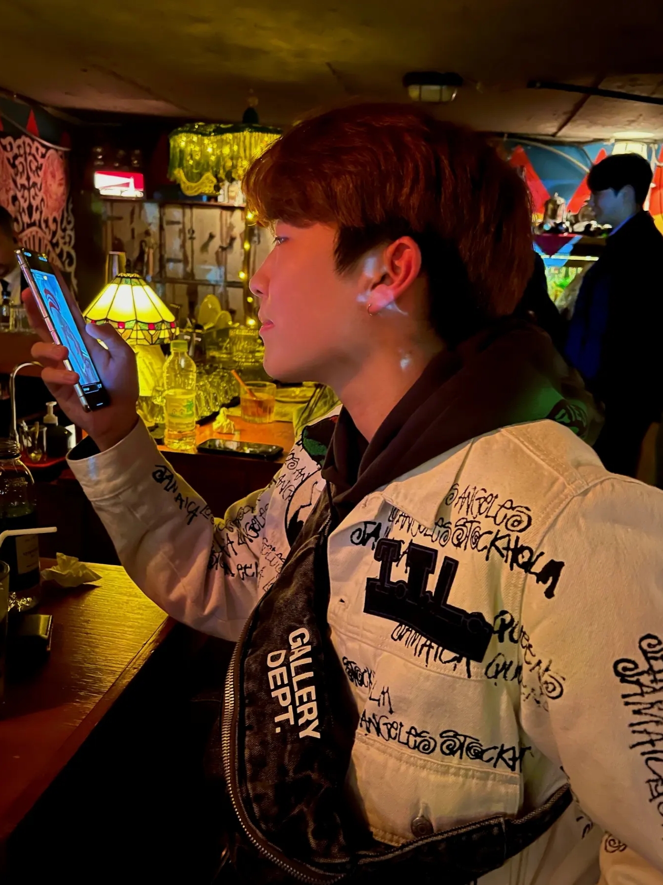 Stussy x Our Legacy x Denim Tears TTL Varsity Jacket Black, Stussy x Our Legacy x Denim Tears TTL Denim Jacket White 착용 스타일 - 2