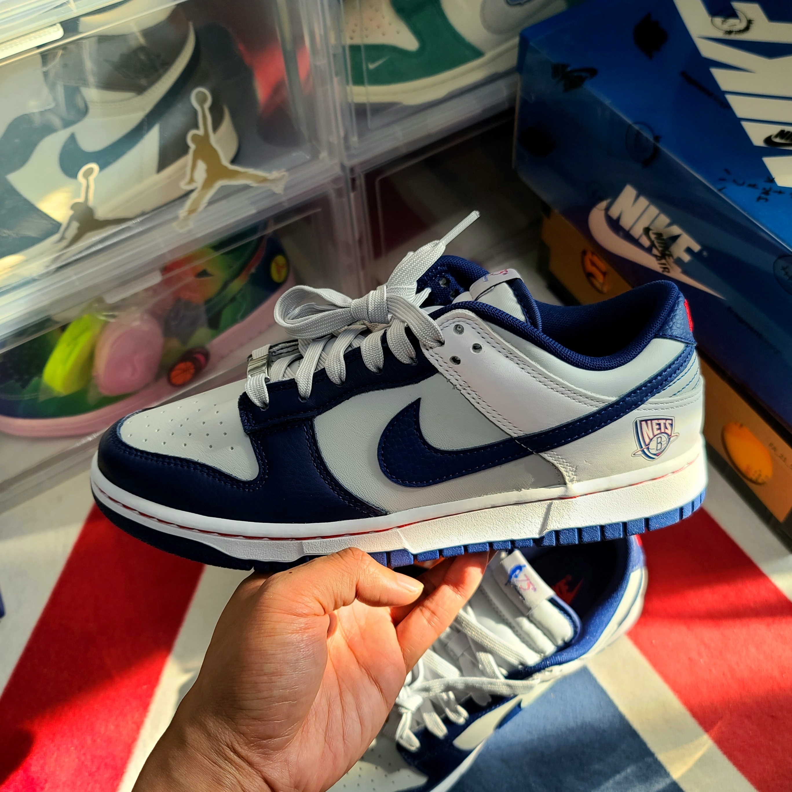 Nike x NBA Dunk Low Retro EMB Nets 착용 스타일 - 3
