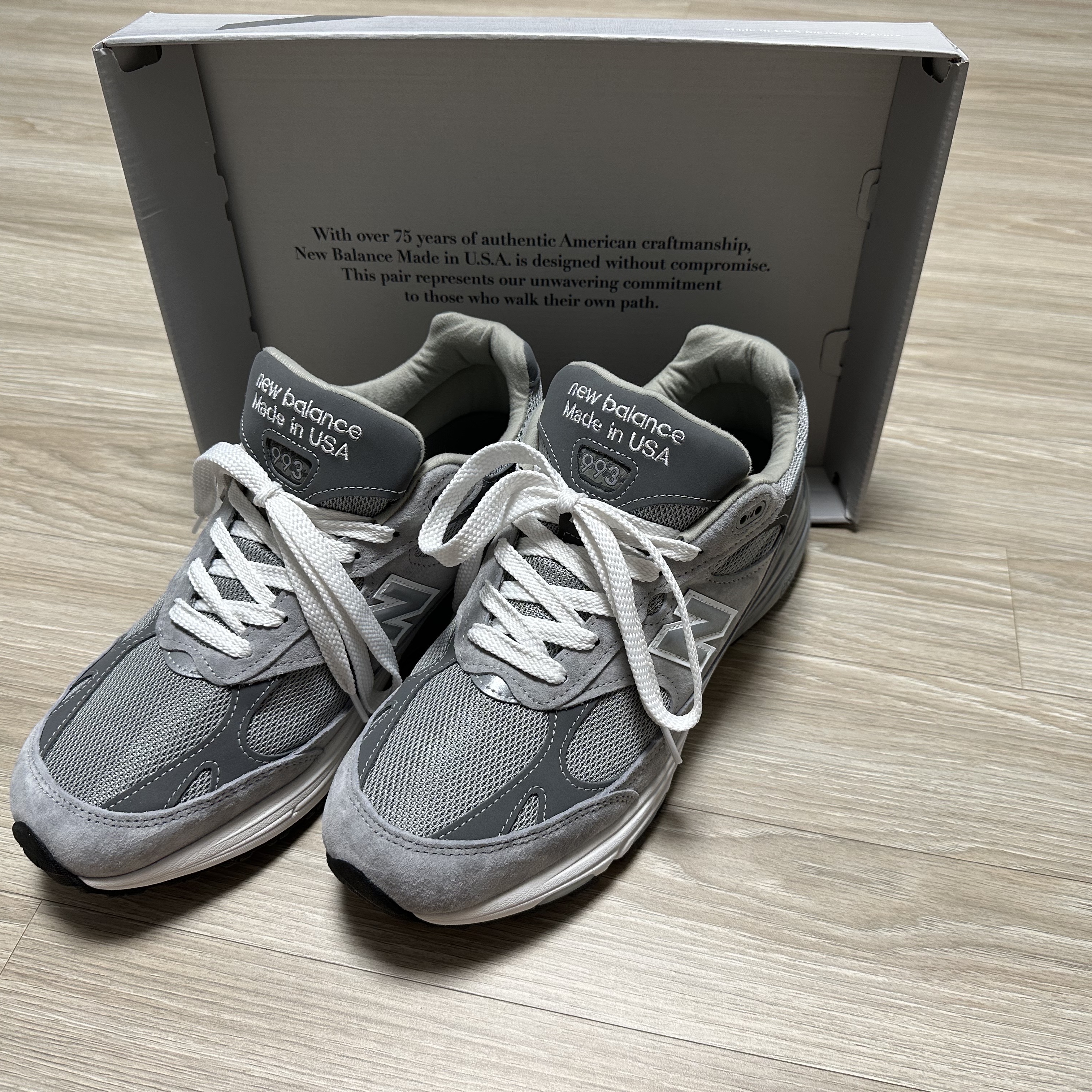 New Balance 993 Made in USA Grey - D Standard 착용 스타일 - 3