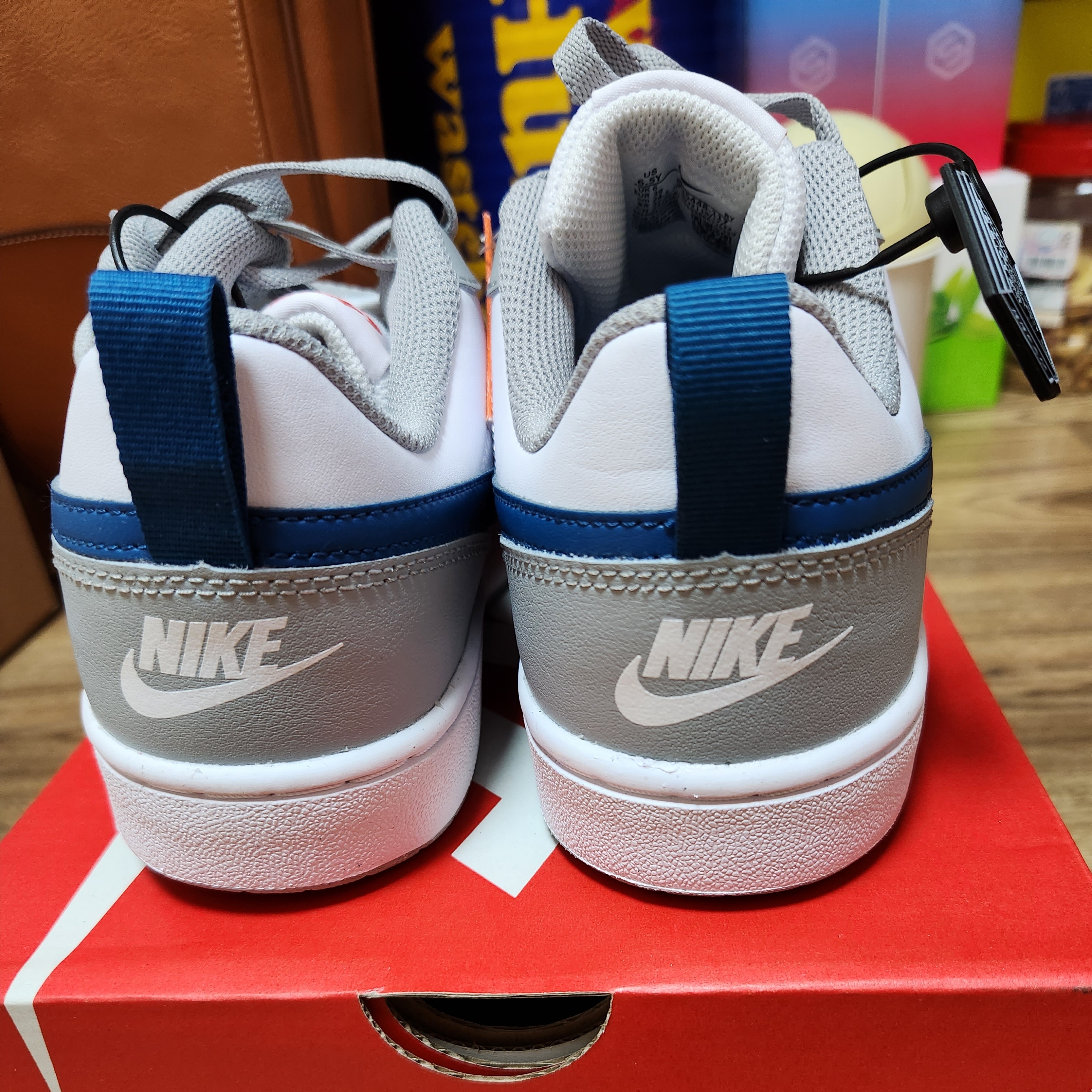 (GS) Nike Court Borough Low 2 Light Smoke Grey 착용 스타일 - 5