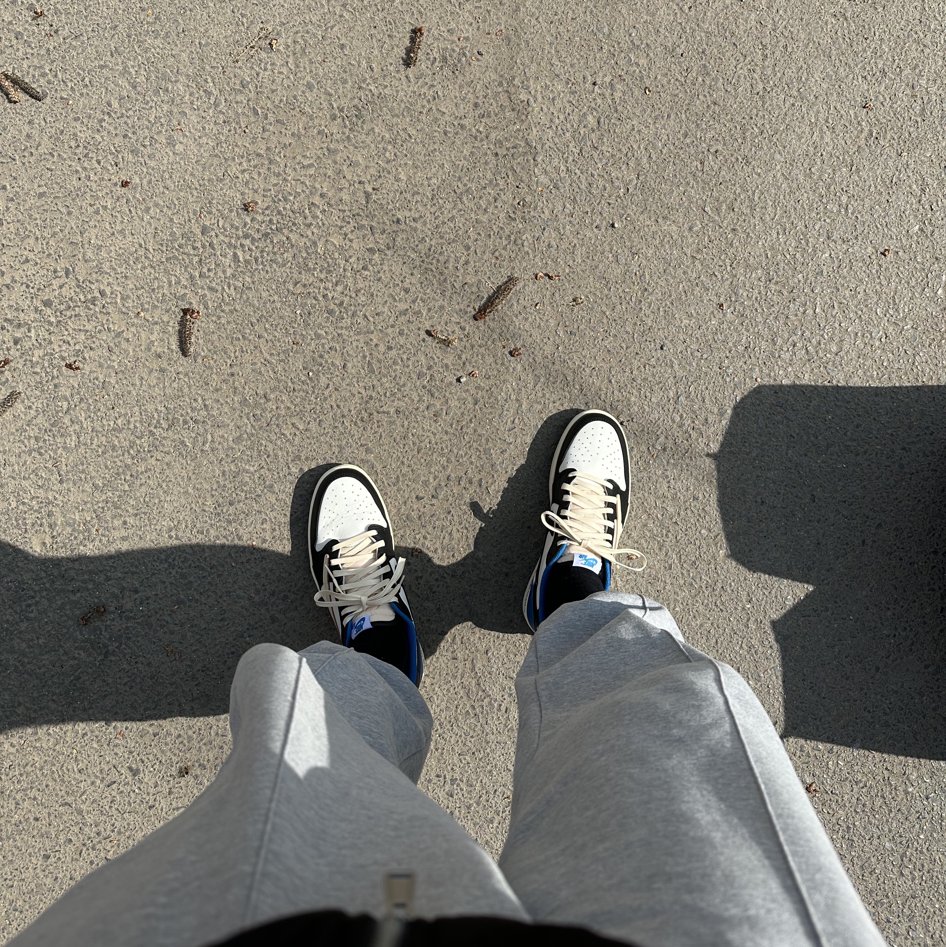 Jordan 1 x Travis Scott x Fragment Retro Low OG SP Military Blue 착용 스타일 - 2