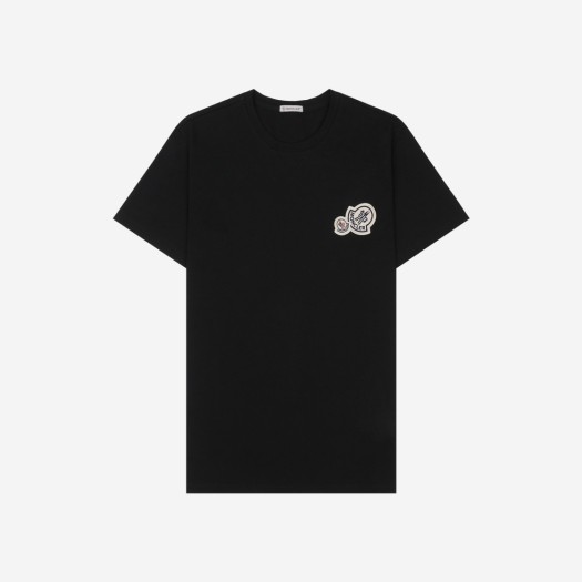 몽클레르 더블 로고 티셔츠 블랙 - 22FW