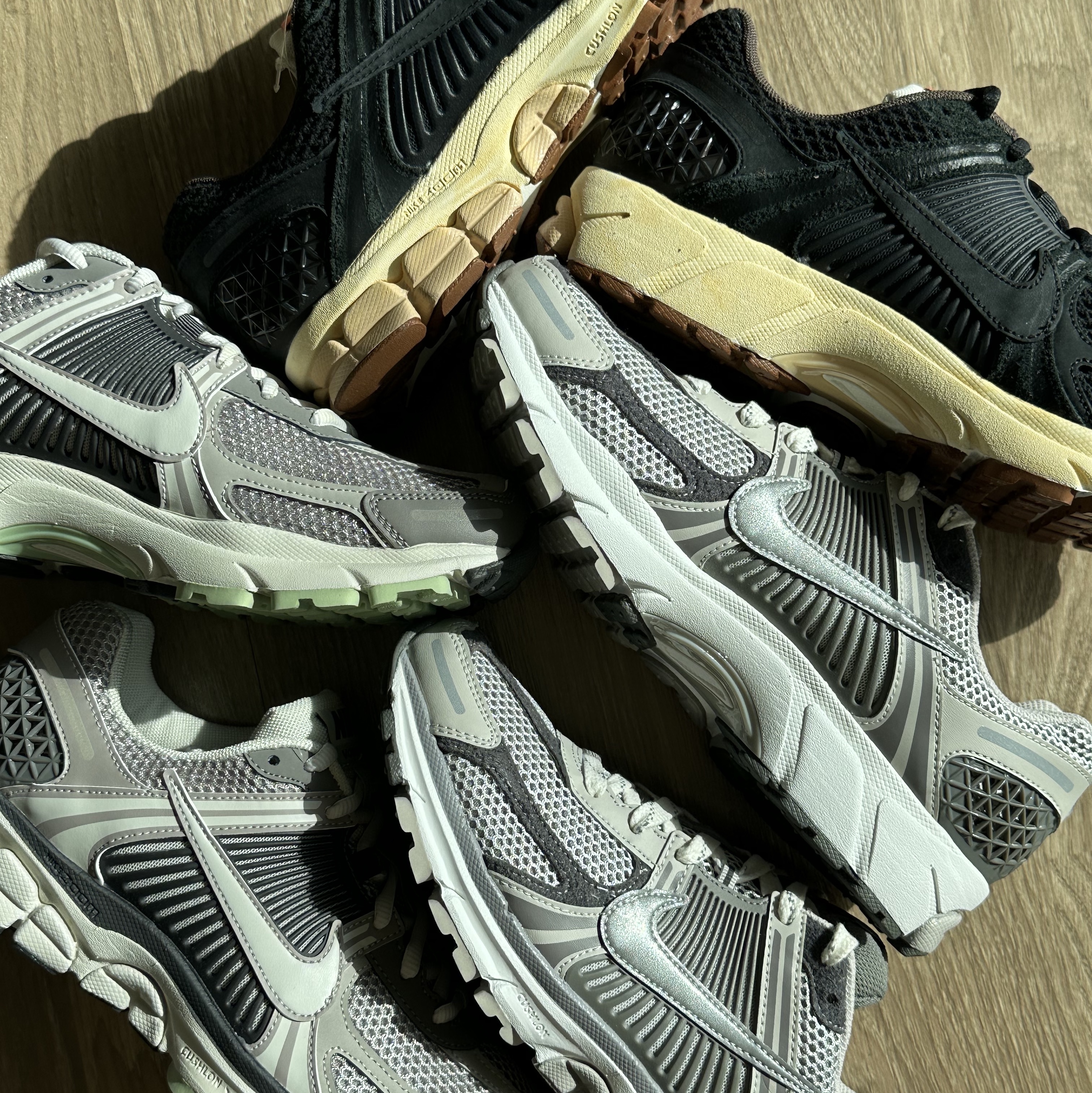 Nike Zoom Vomero 5 PRM Light Iron Ore and Flat Fewter, (W) Nike Zoom Vomero 5 Cobblestone and Flat Pewter 착용 스타일