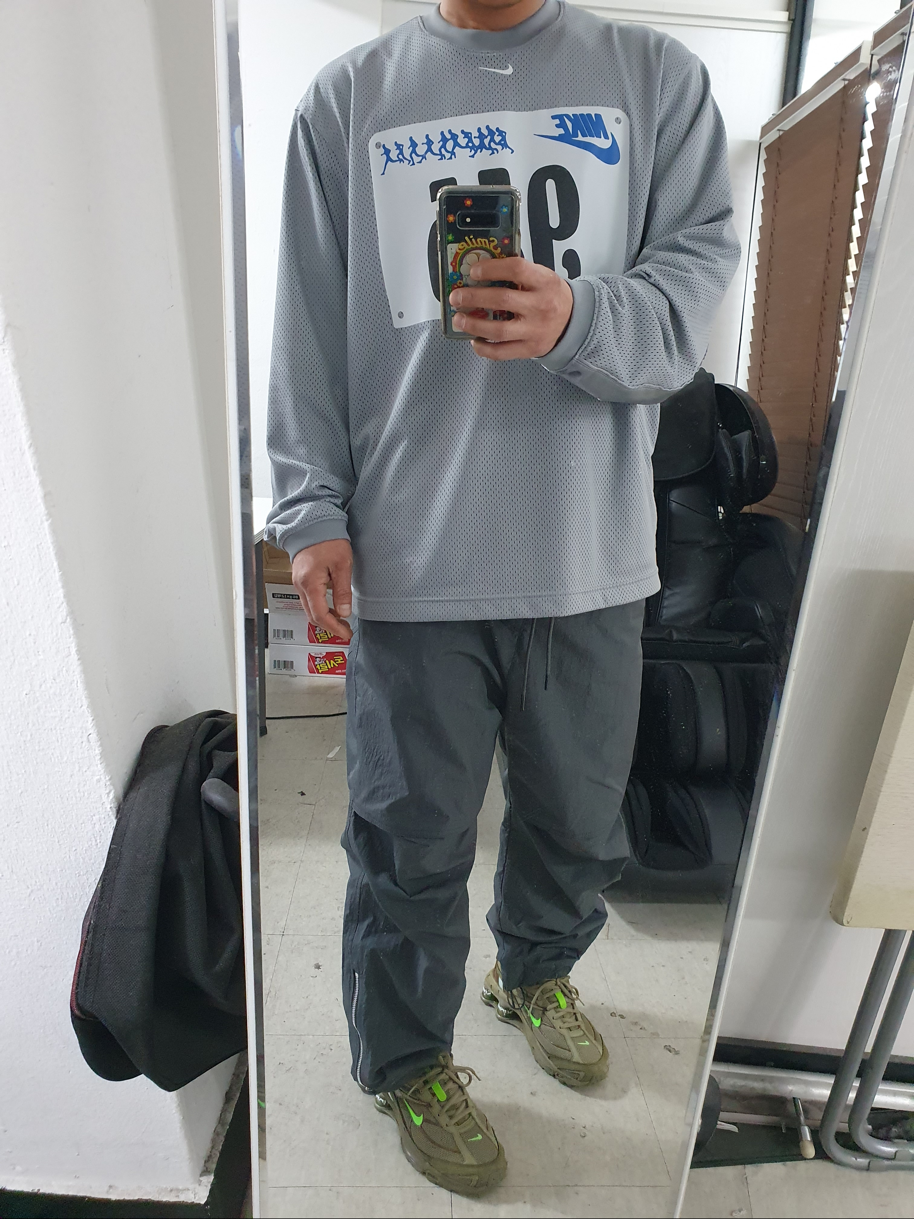 Nike x Cactus Plant Flea Market L/S Jersey Grey - US/EU 착용 스타일