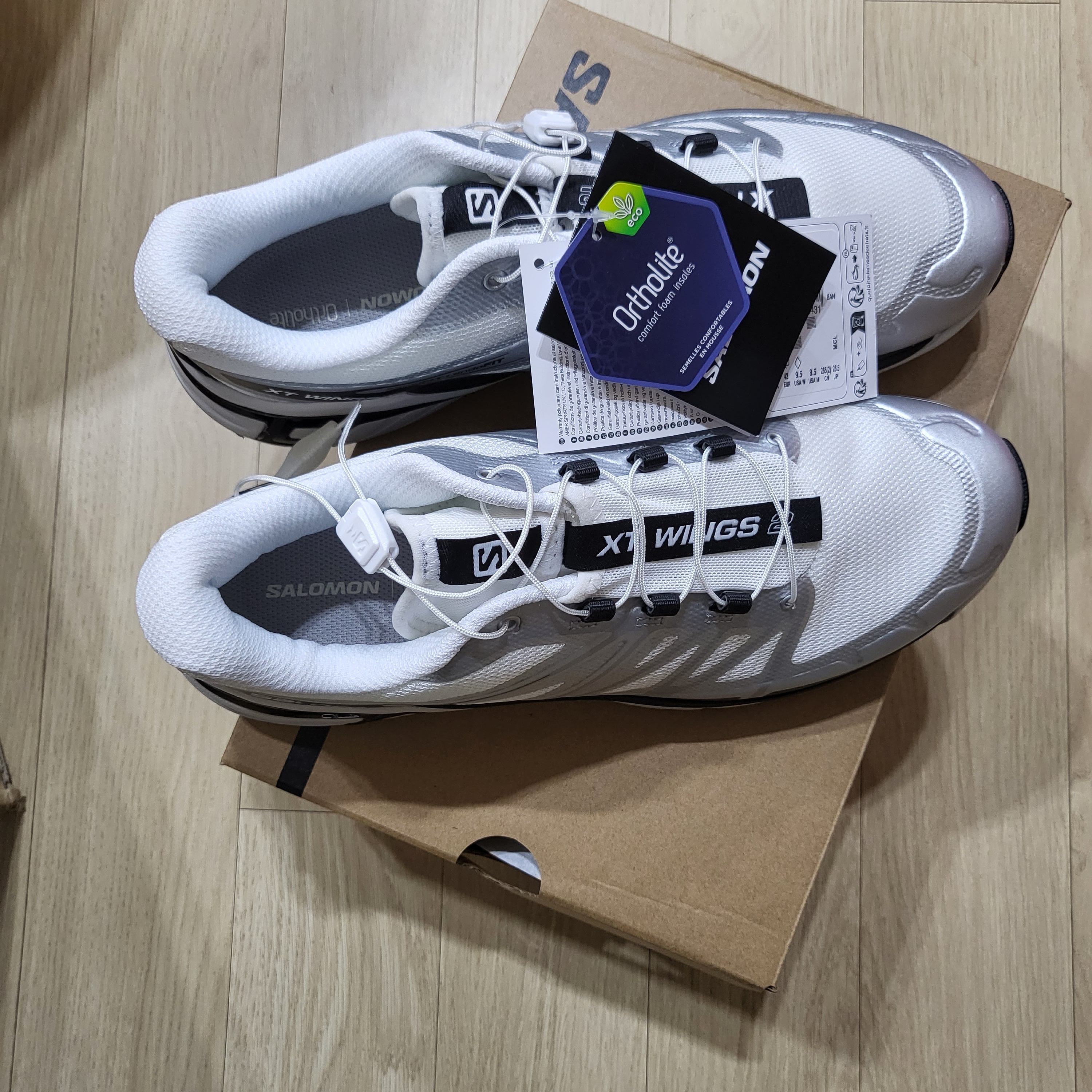 Salomon XT-Wings 2 White Silver Metallic 착용 스타일 - 1