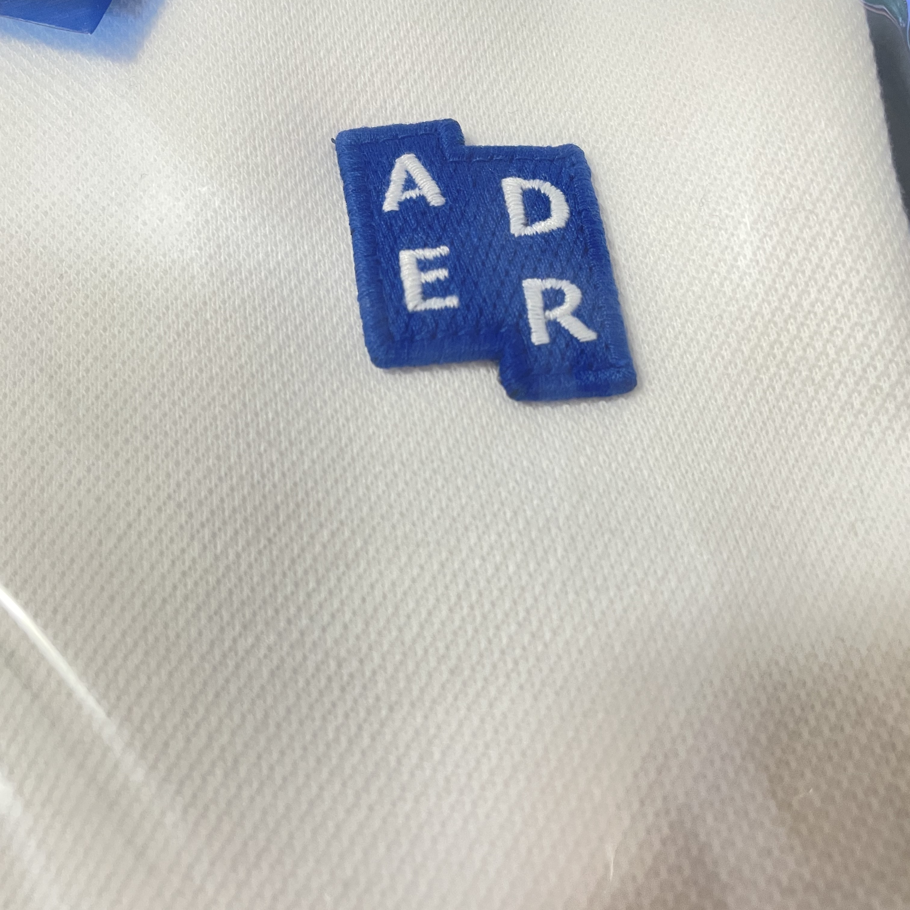 Ader Error Sig; TRS Tag Polo T-Shirt 01 Off White 착용 스타일