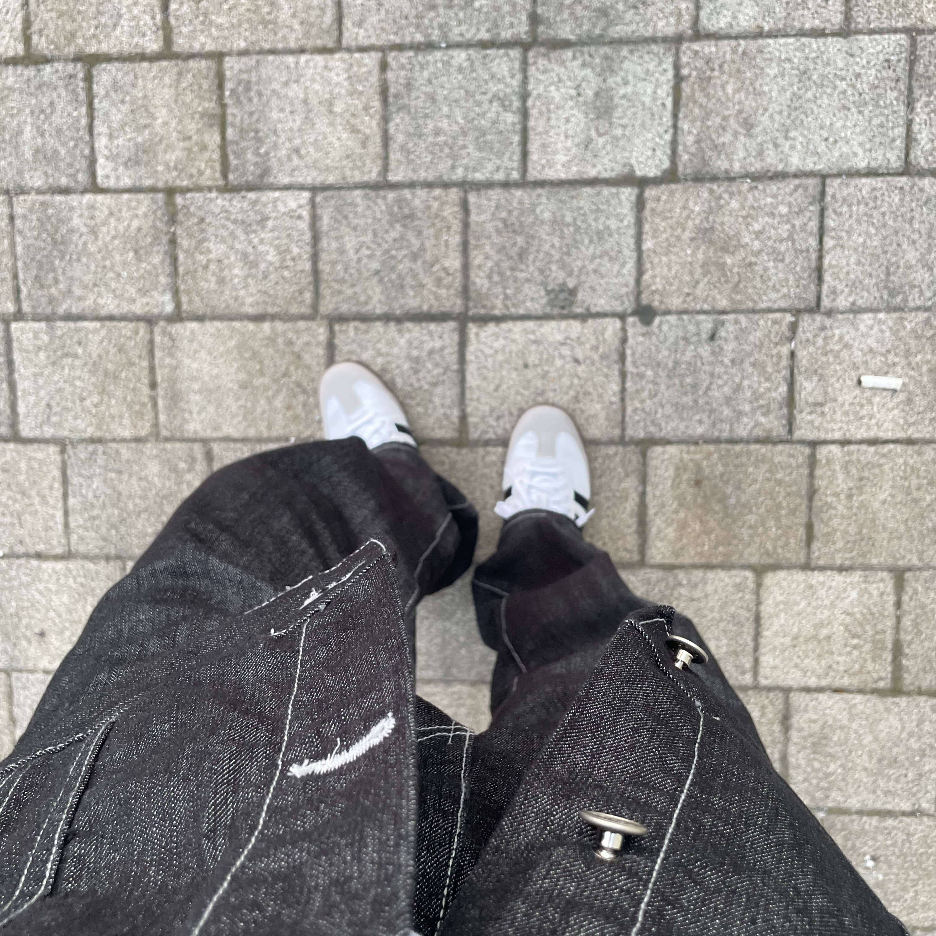 Adidas Samba Vegan White Black 착용 스타일