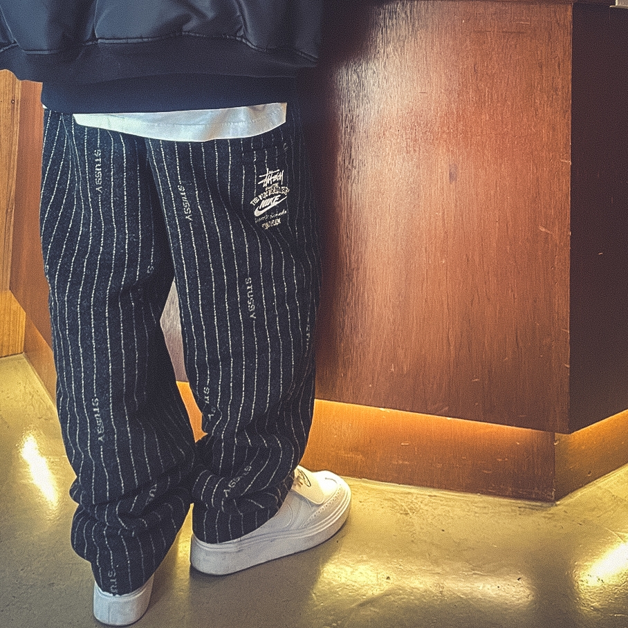 Nike x Stussy NRG Striped Wool Pants Black (DR4021-010) 착용 스타일