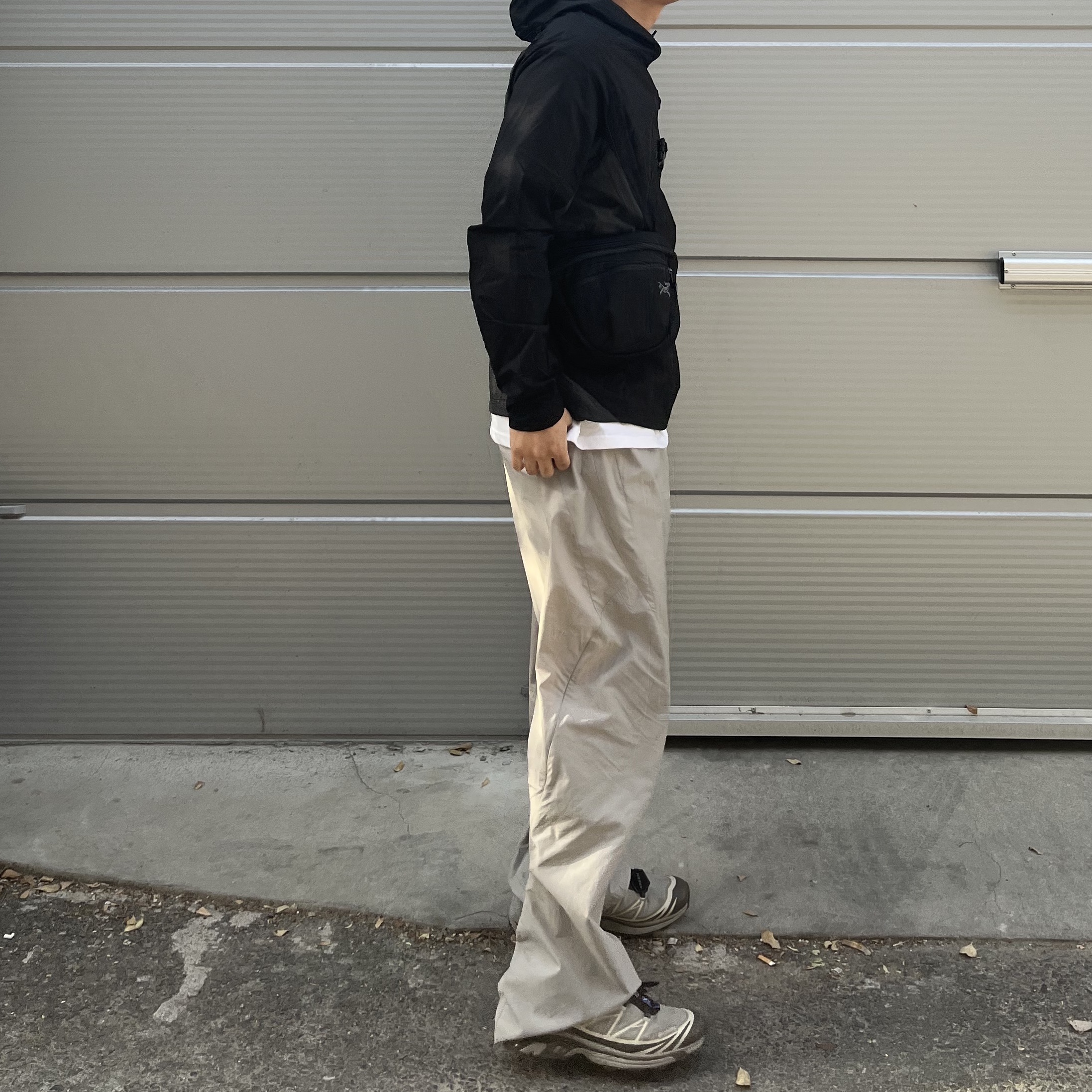 Salomon XT-6 Gore-Tex Vintage Khaki, Sansan Gear Closeable Pants Grey - 22FW 착용 스타일 - 2