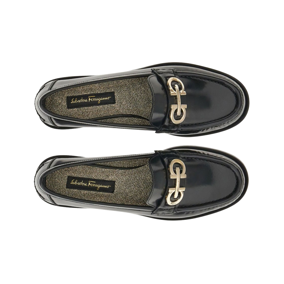(W) 페라가모 간치니 오너먼트 로퍼 블랙((W) Ferragamo Gancini Ornament Loafer Black) - 2