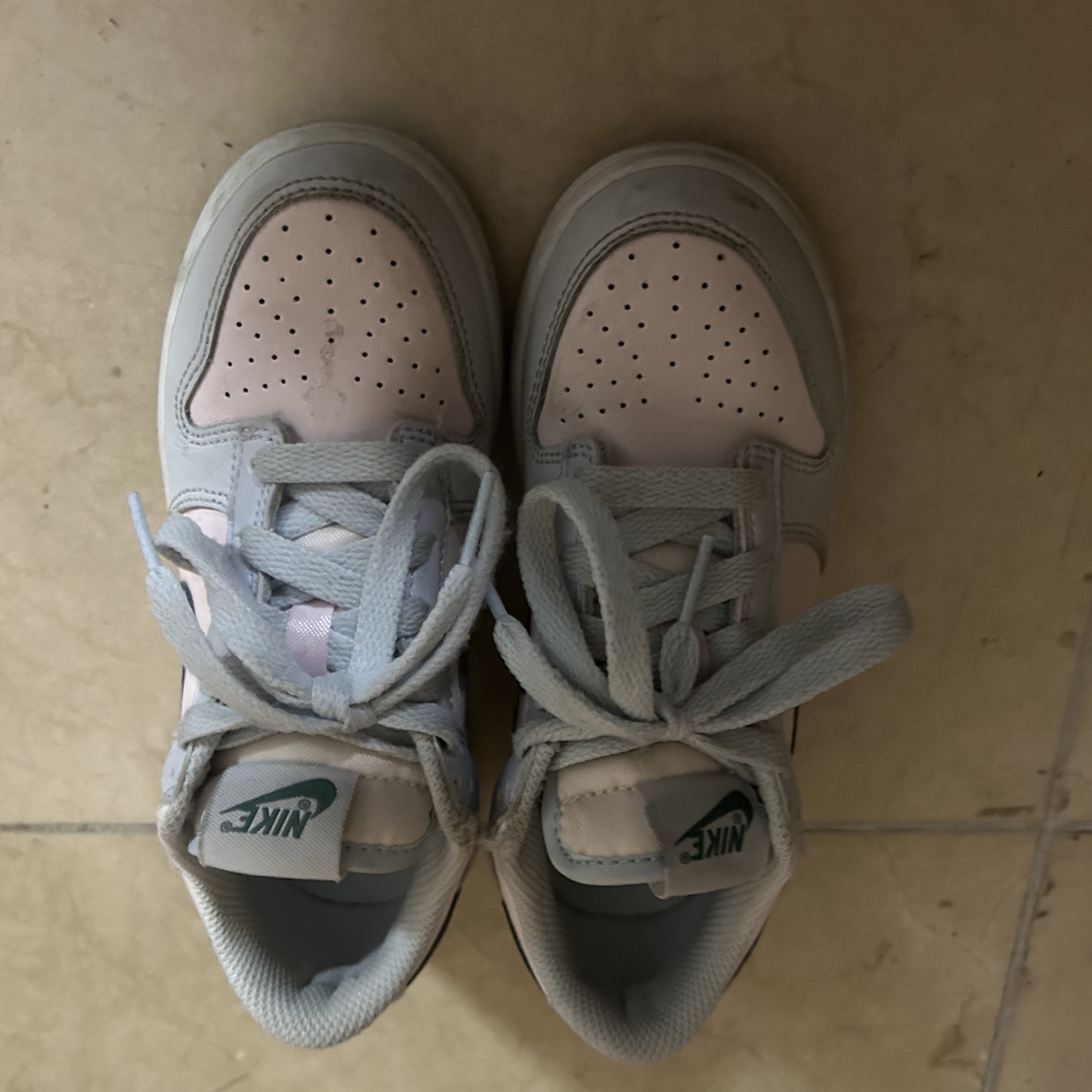 (PS) Nike Dunk Low Football Grey Mineral Teal 착용 스타일
