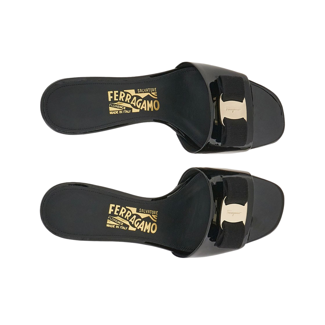 (W) 페라가모 바라 보우 슬라이드 블랙((W) Ferragamo Vara Bow Slide Black) - 2