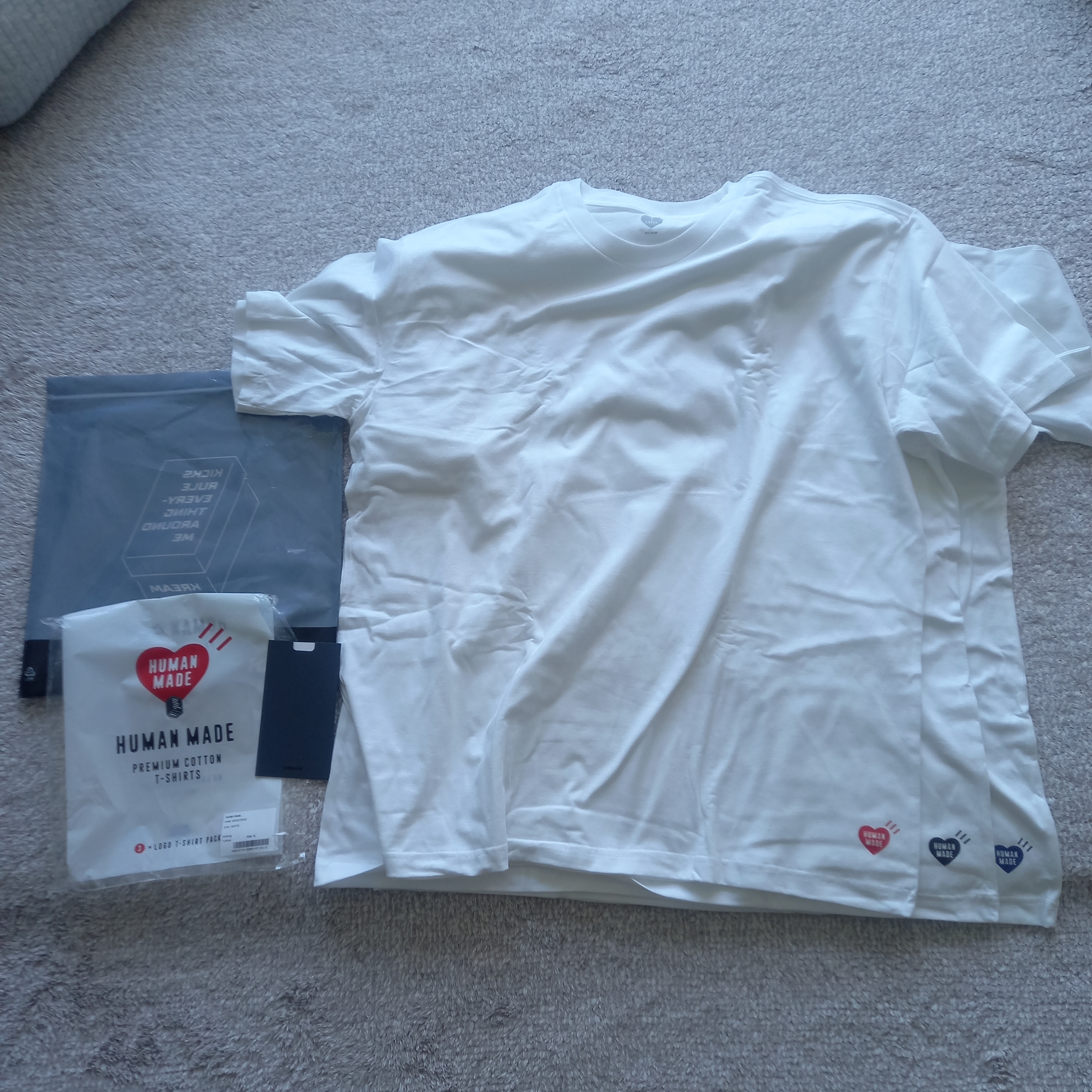 Human Made T-Shirts White (3 Pack) 착용 스타일 - 2