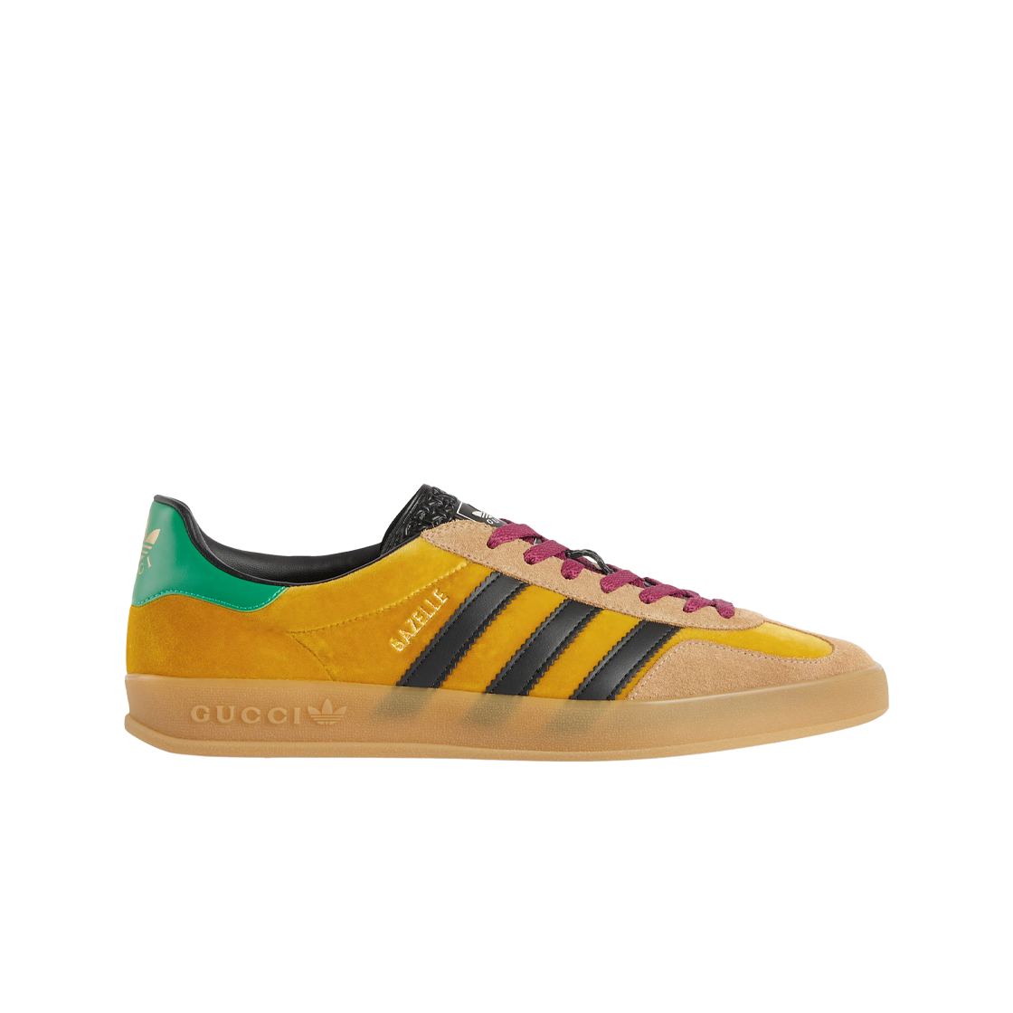 구찌 x 아디다스 가젤 스니커즈 옐로우 벨벳 베이지 스웨이드(Gucci x Adidas Gazelle Sneakers Yellow Velvet Beige Suede) - 1