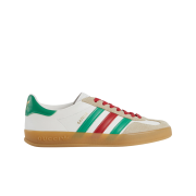 (W) Gucci x Adidas Gazelle Sneakers White Leather Oatmeal Suede