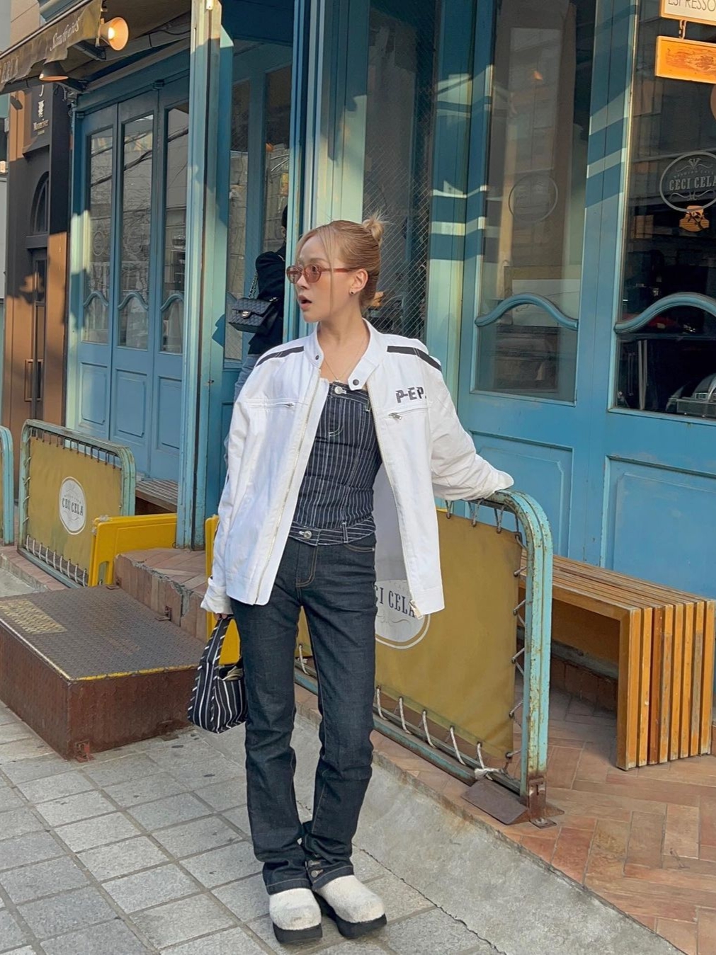 Pepper Pepper Women Openwalk Cotton Rider Jacket Ivory 착용 스타일 - 2