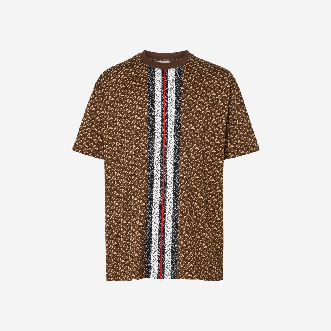 Burberry Munley Monogram Motif T-Shirt Bridle Brown 상세 이미지 1