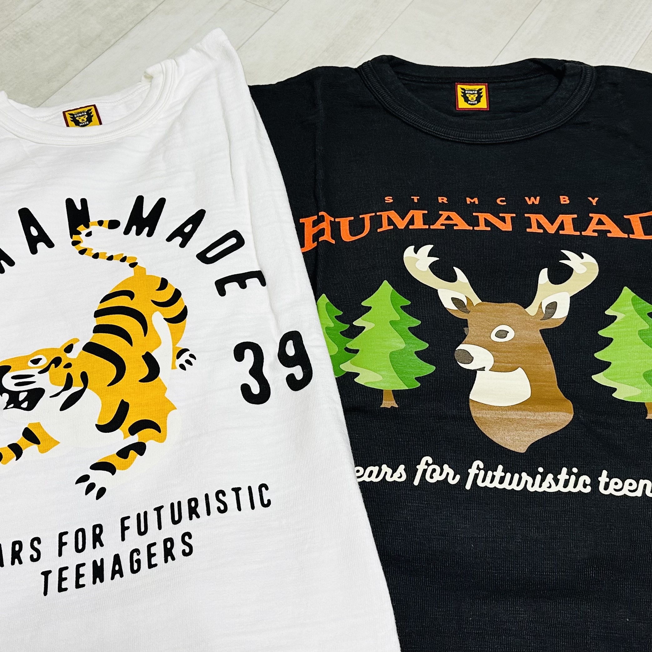 Human Made Graphic T-Shirt #03 White, Human Made Graphic T-Shirt #15 Black 착용 스타일