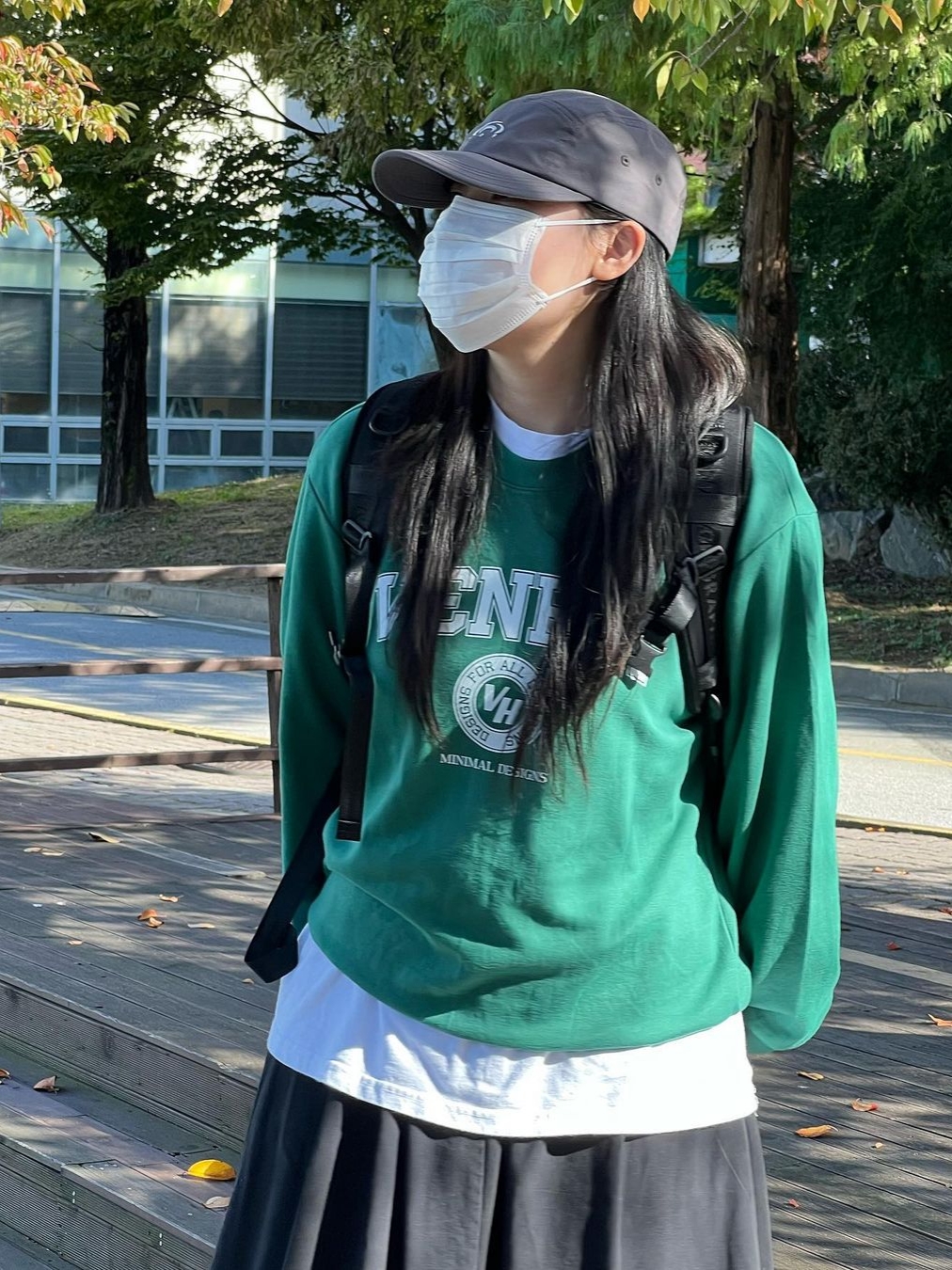 Art Of Field Washed Ball Cap Deep Gray 착용 스타일 - 4