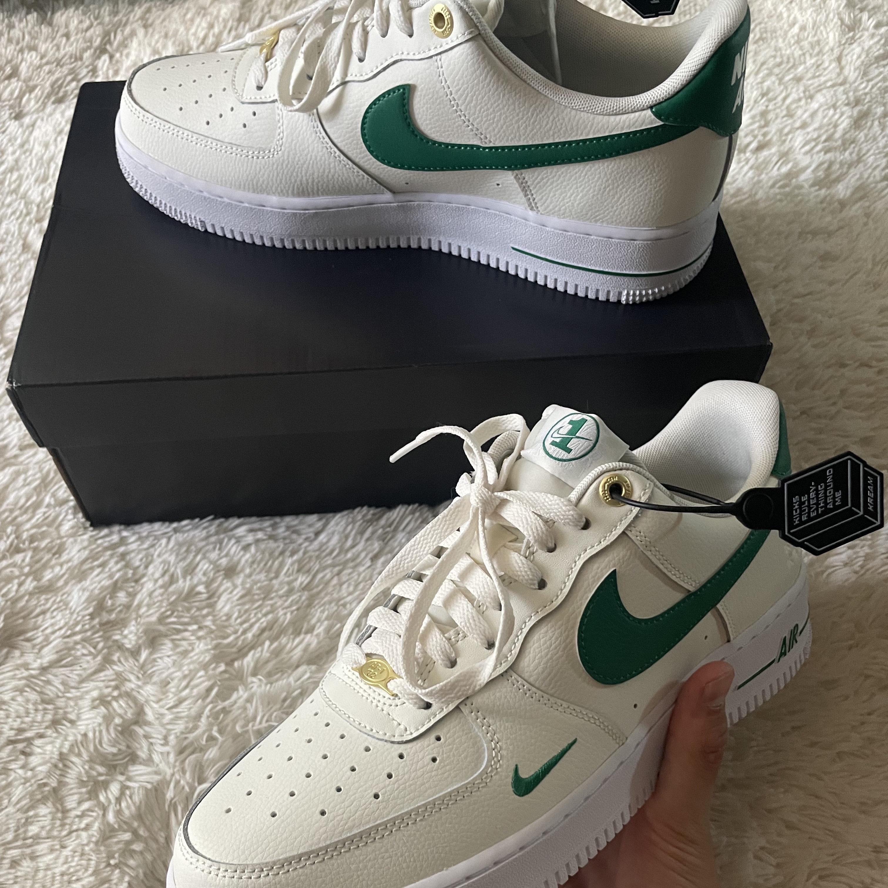 Nike Air Force 1 '07 LV8 40th Anniversary Join Forces Sail Malachite 착용 스타일