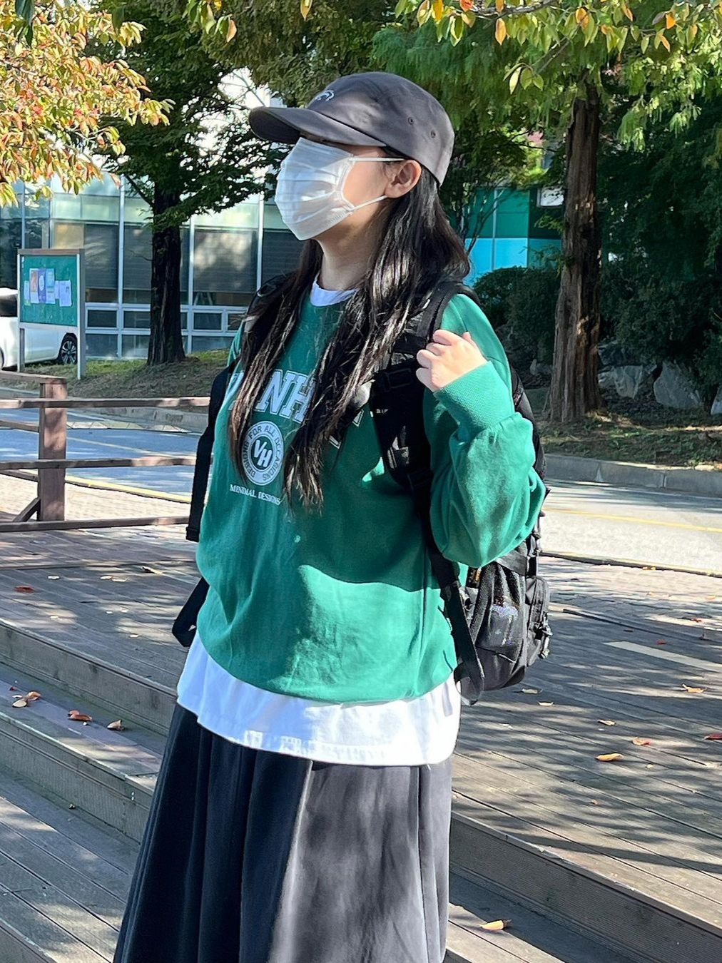 Art Of Field Washed Ball Cap Deep Gray 착용 스타일 - 1