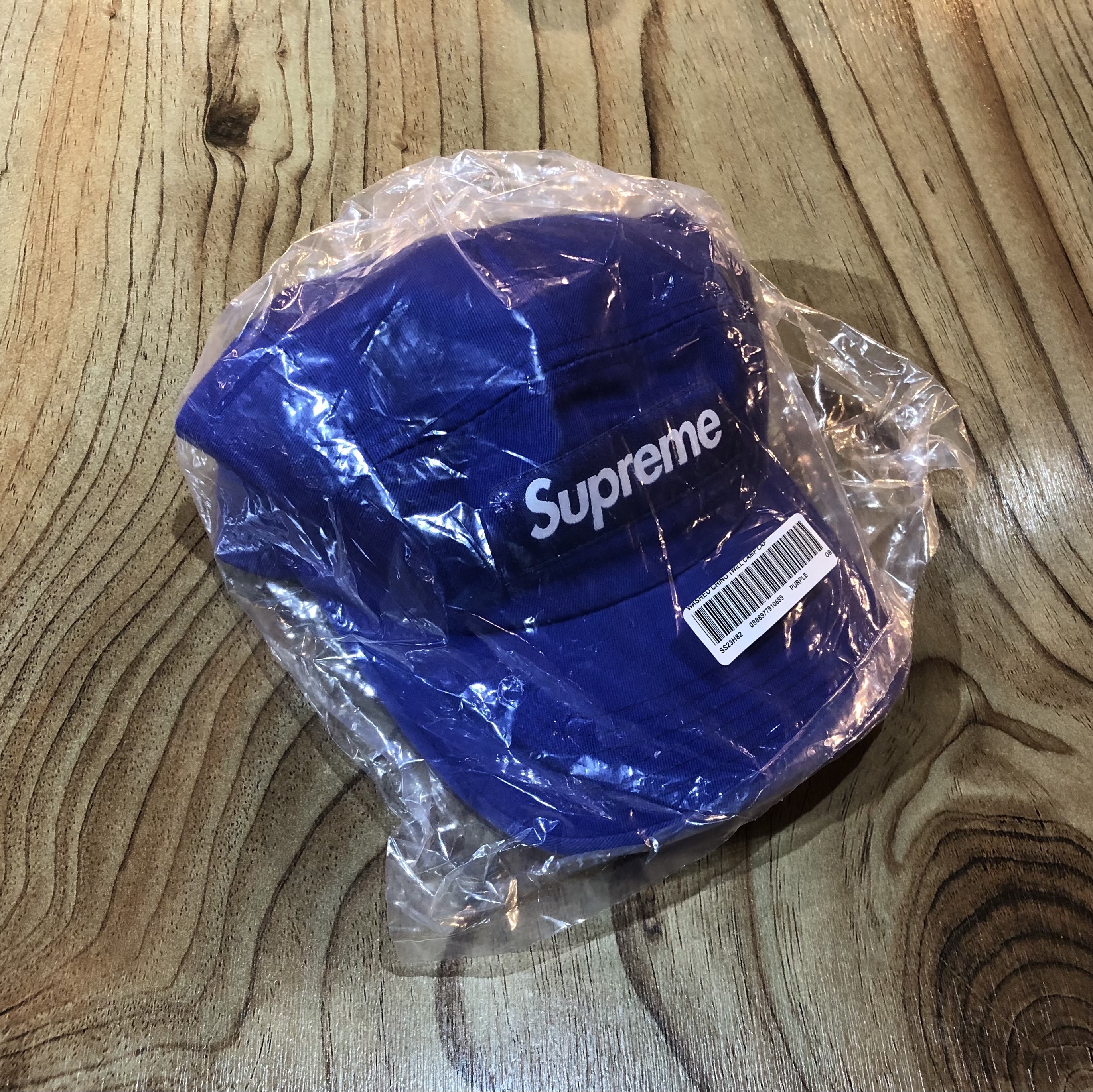 Supreme Washed Chino Twill Camp Cap Purple - 23SS 착용 스타일