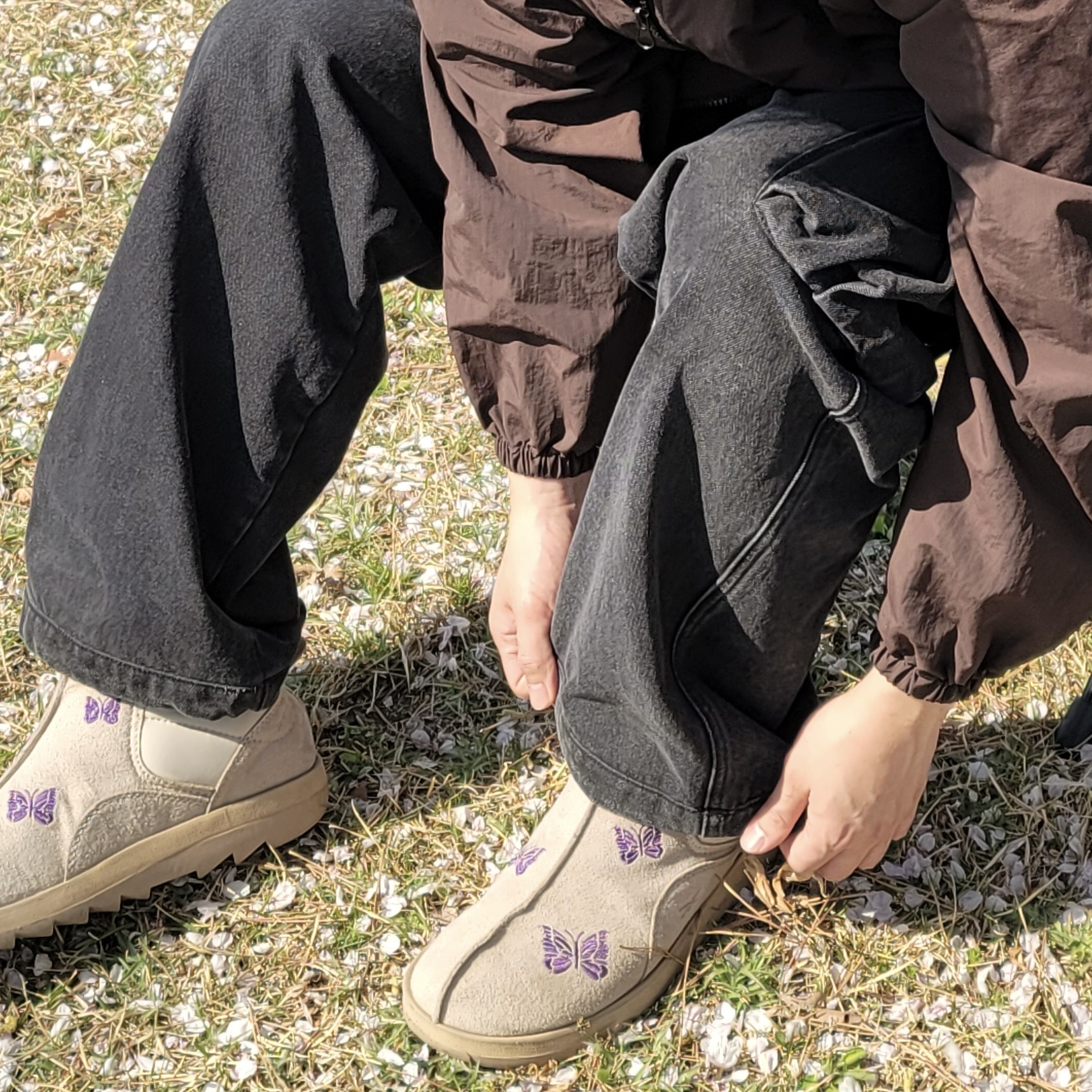 Reebok x Needles Beatnik Moc Modern Beige Extreme Purple, Helinox Tactical Sunset Chair Black 착용 스타일 - 1