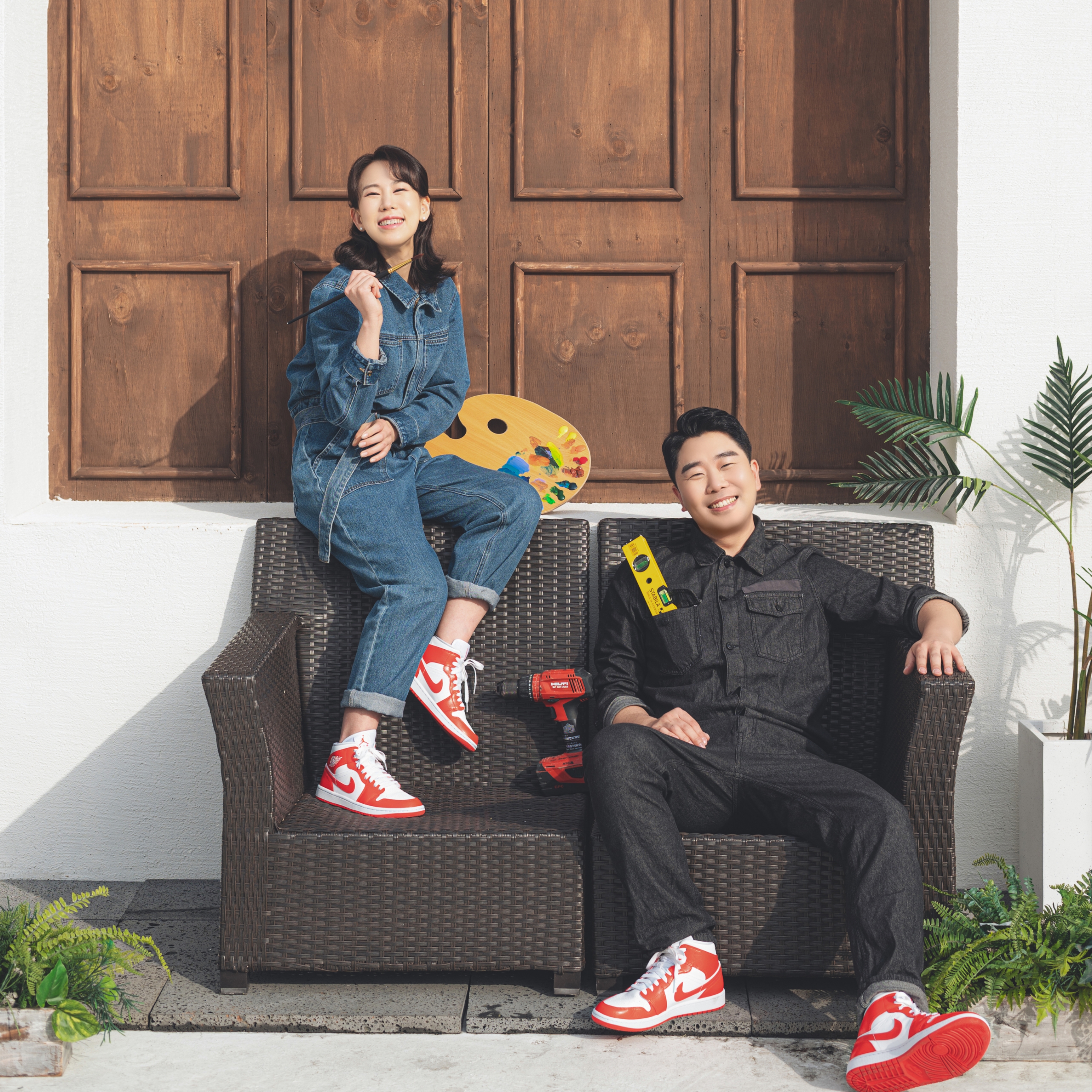 (W) Jordan 1 Mid Habanero Red 착용 스타일