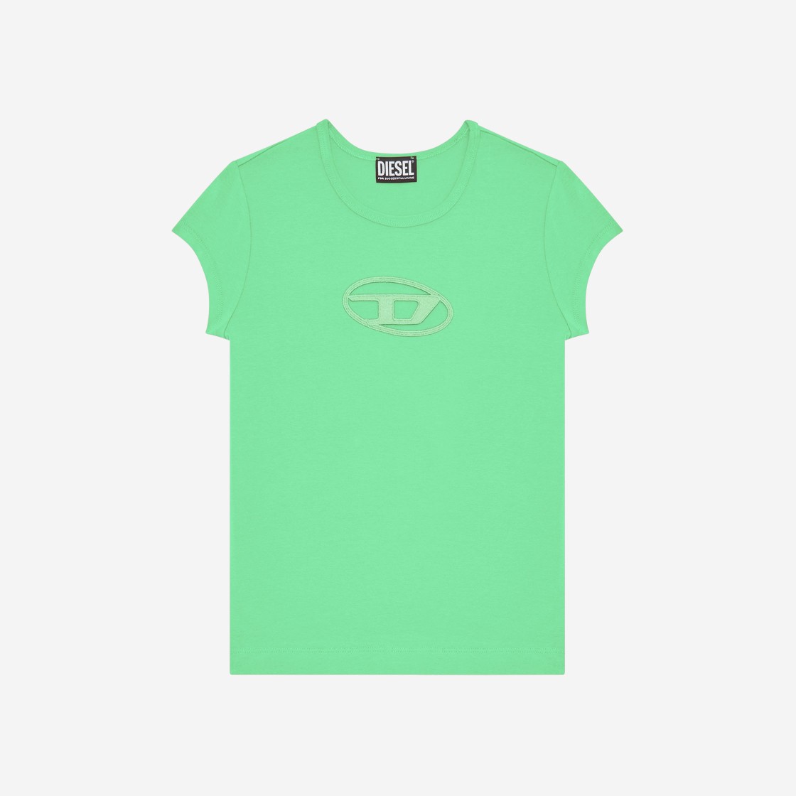 (W) Diesel T-Angie Peekaboo Logo T-Shirt Water Green 상세 이미지 1