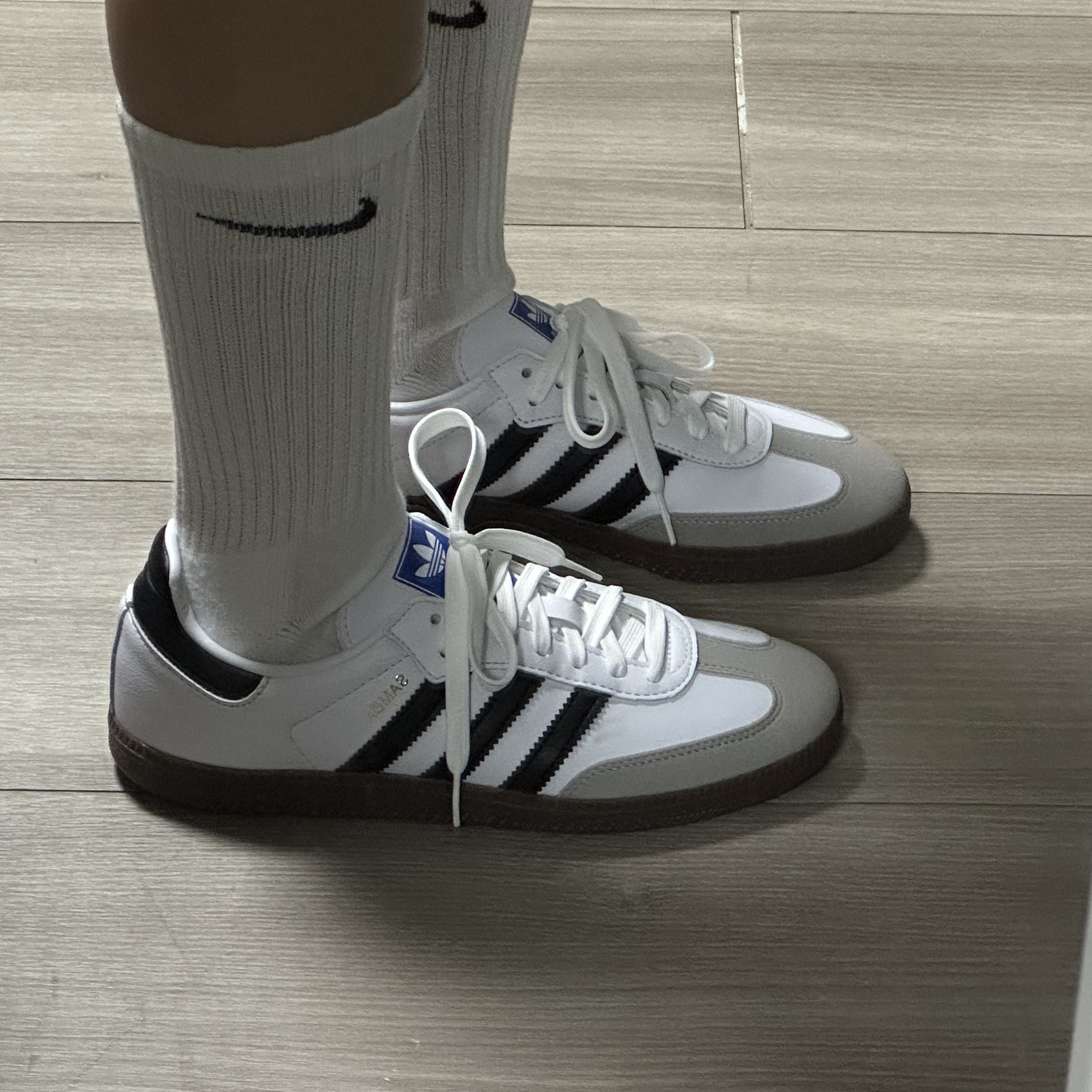 Adidas Samba Vegan White Black 착용 스타일
