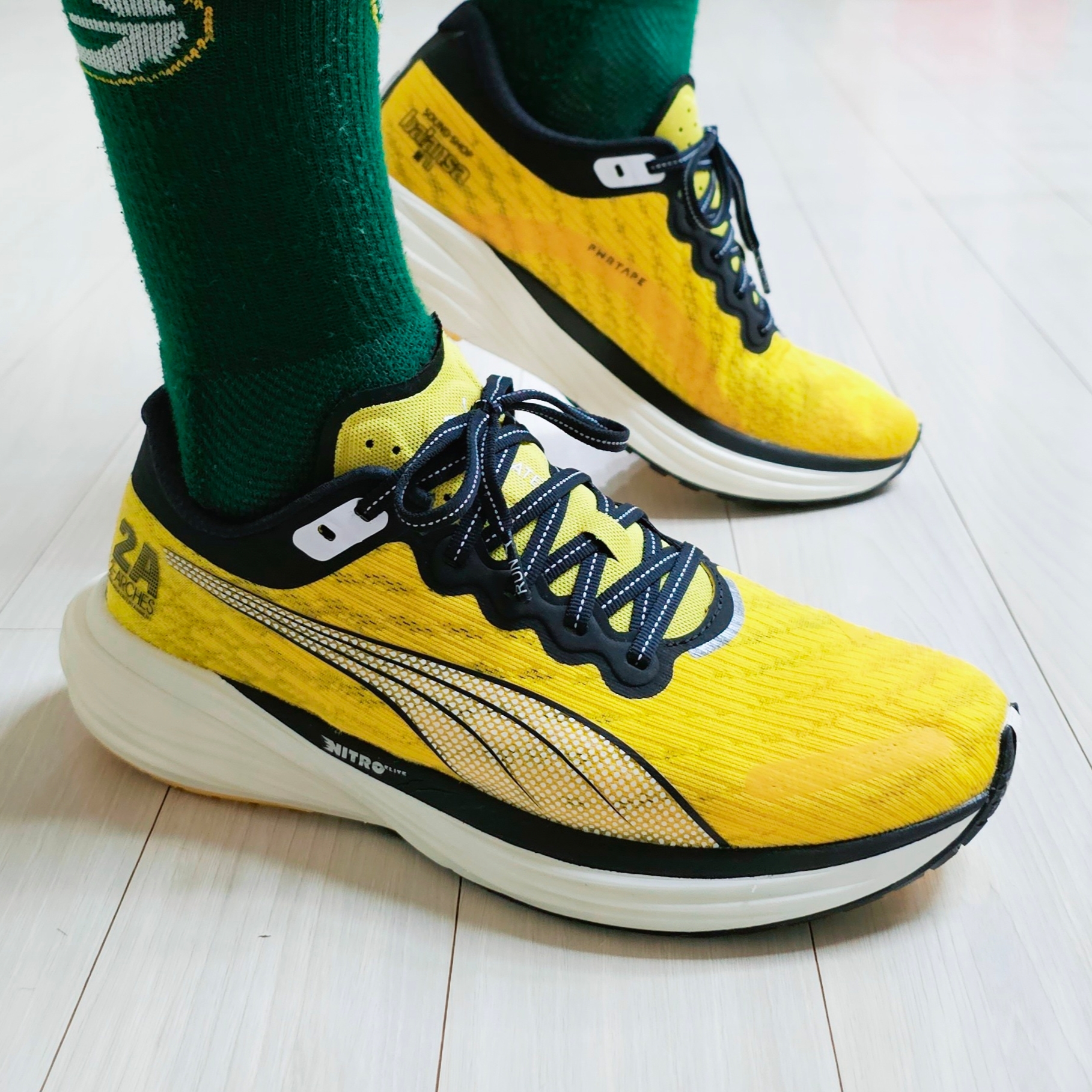Puma x Balansa Deviate Nitro 2 Freesia Black 착용 스타일