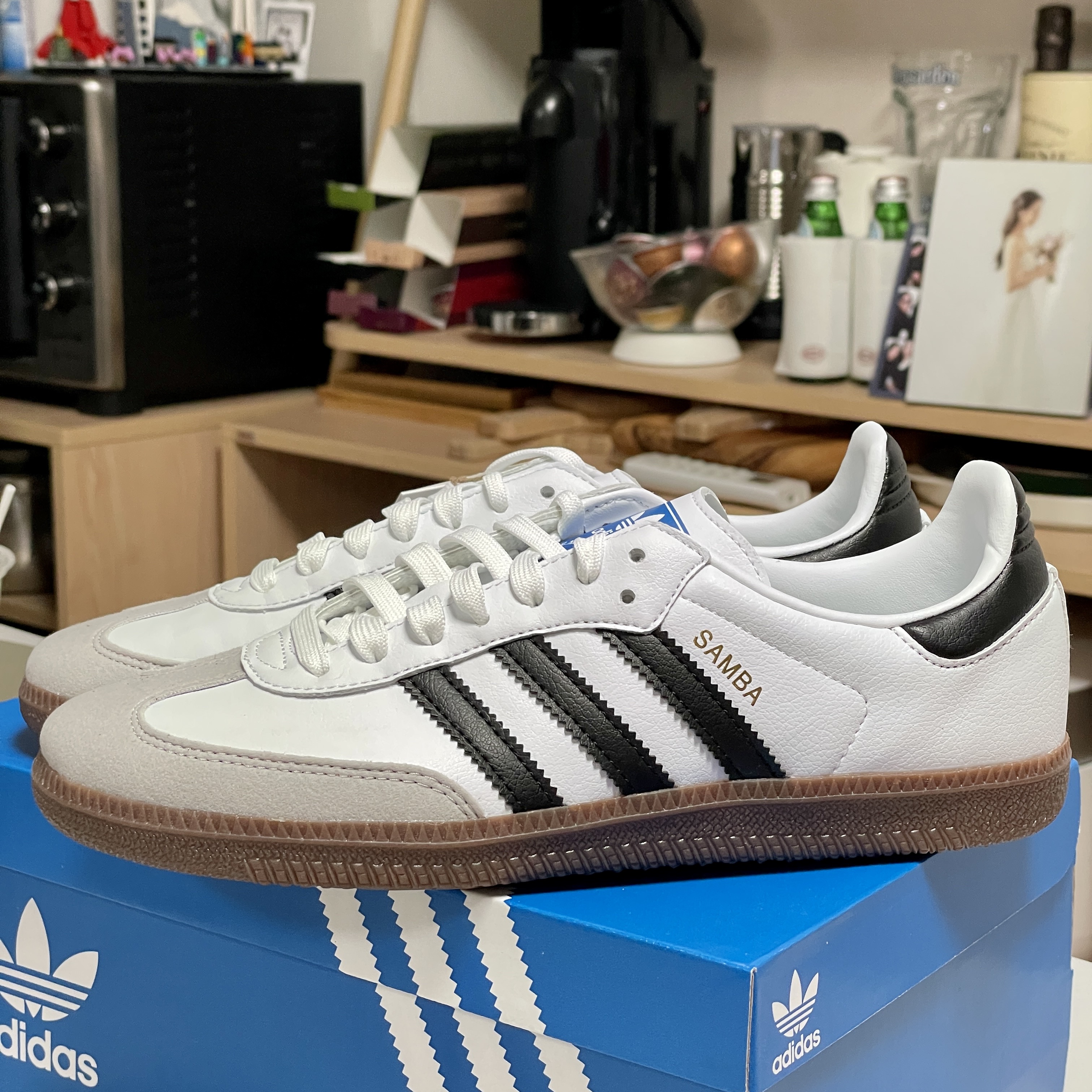 Adidas Samba Vegan White Black 착용 스타일