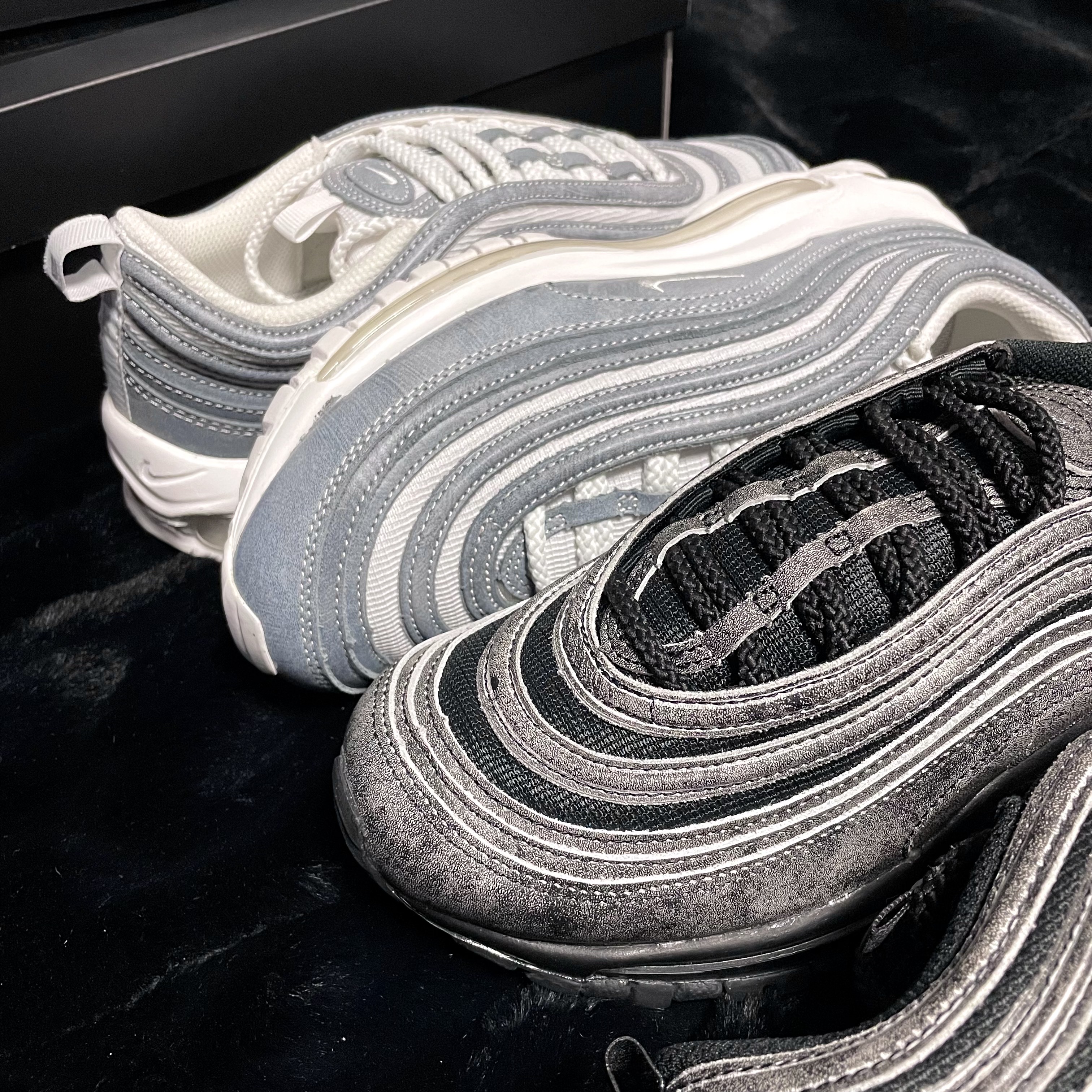 Nike x Comme des Garcons Air Max 97 Black, Nike x Comme des Garcons Air Max 97 Glacier Grey 착용 스타일