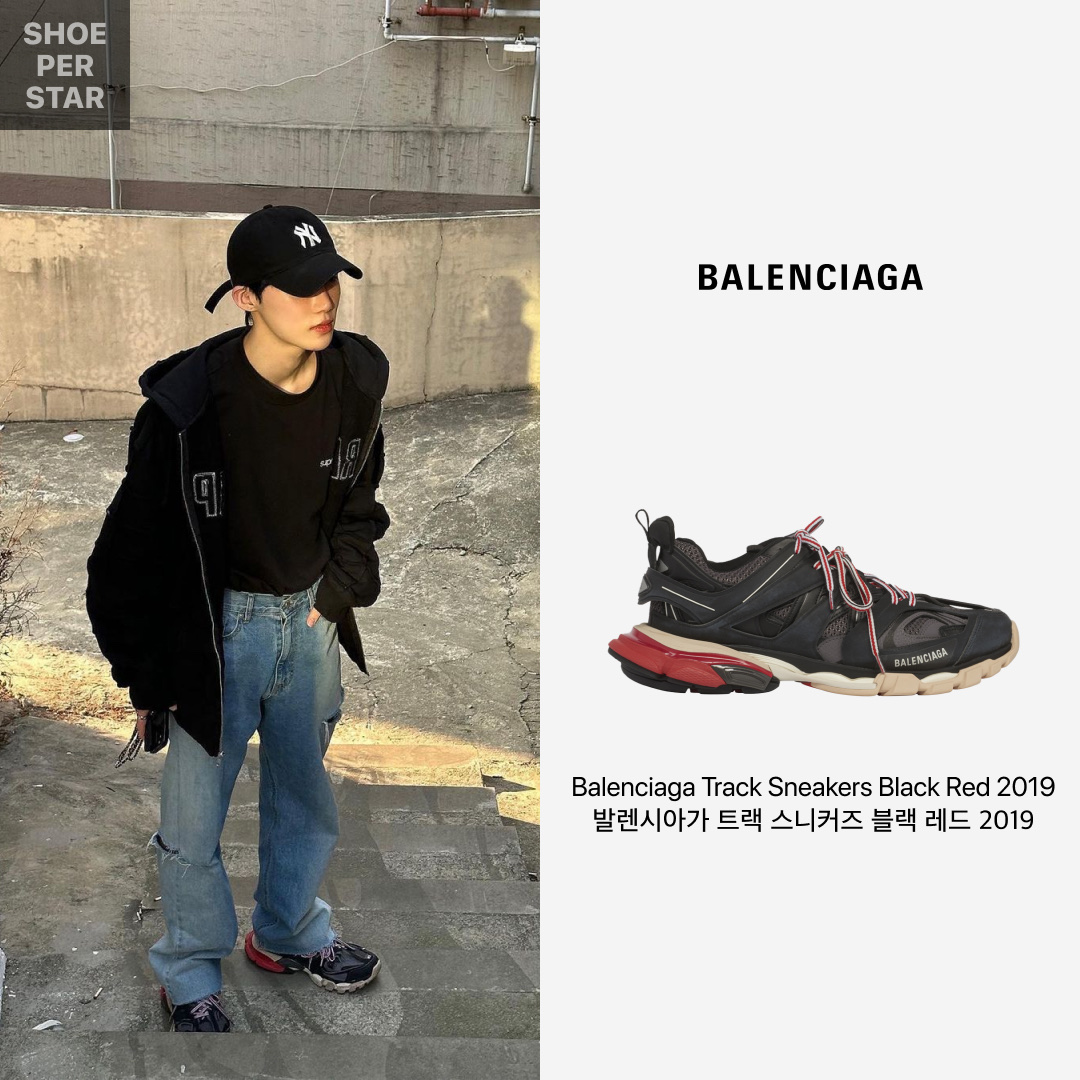 Balenciaga Track Sneakers Black Red 2019 착용 스타일 - 1