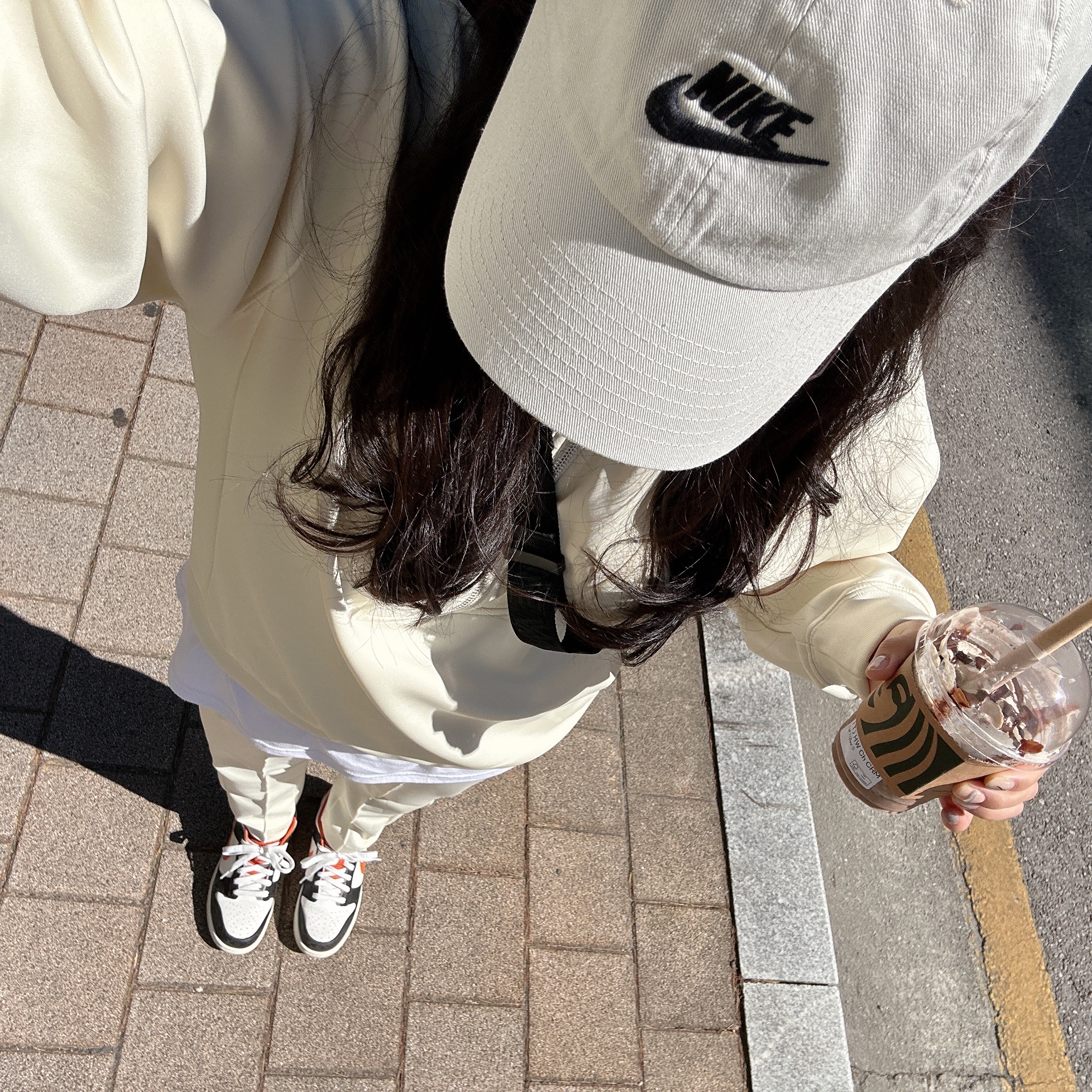 Nike Dunk Low Retro PRM Halloween, Nike Heritage 86 Futura Washed Cap Light Bone 착용 스타일 - 2