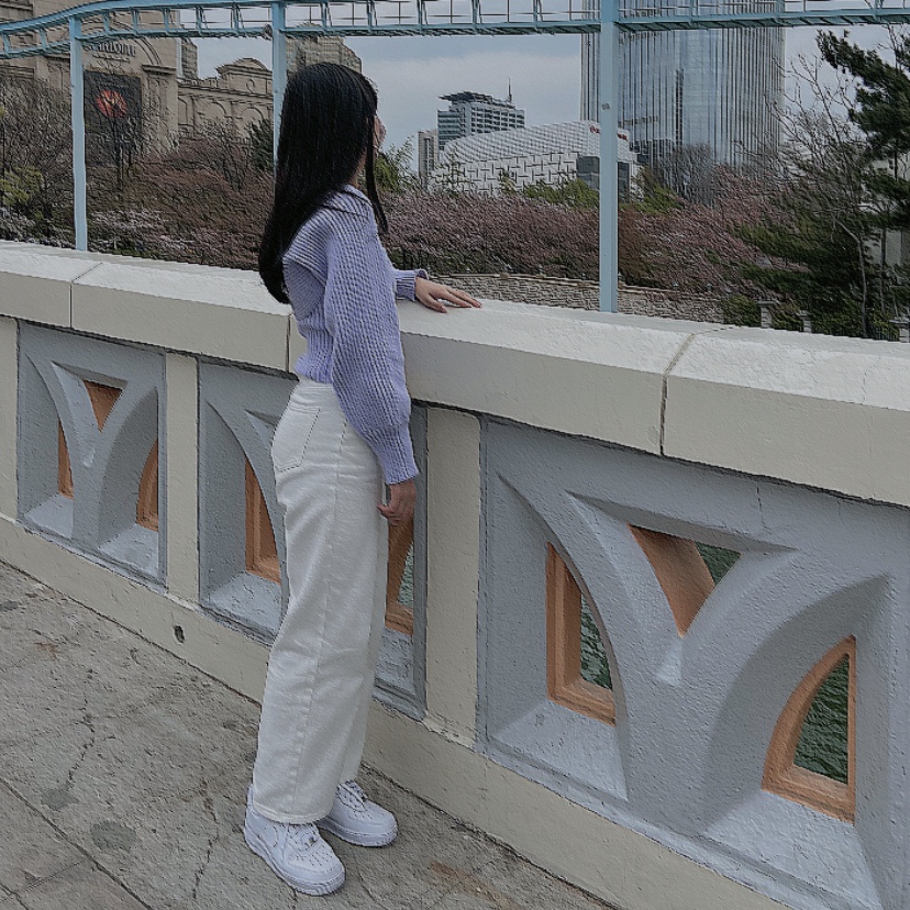 (W) Nike Air Force 1 '07 Low White 착용 스타일 - 1