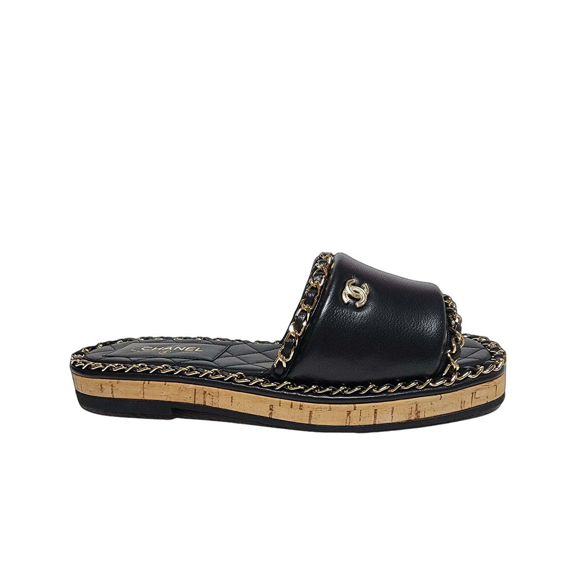 (W) 샤넬 뮬 램스킨 & 블랙((W) Chanel Mules Lambskin & Black) - 1