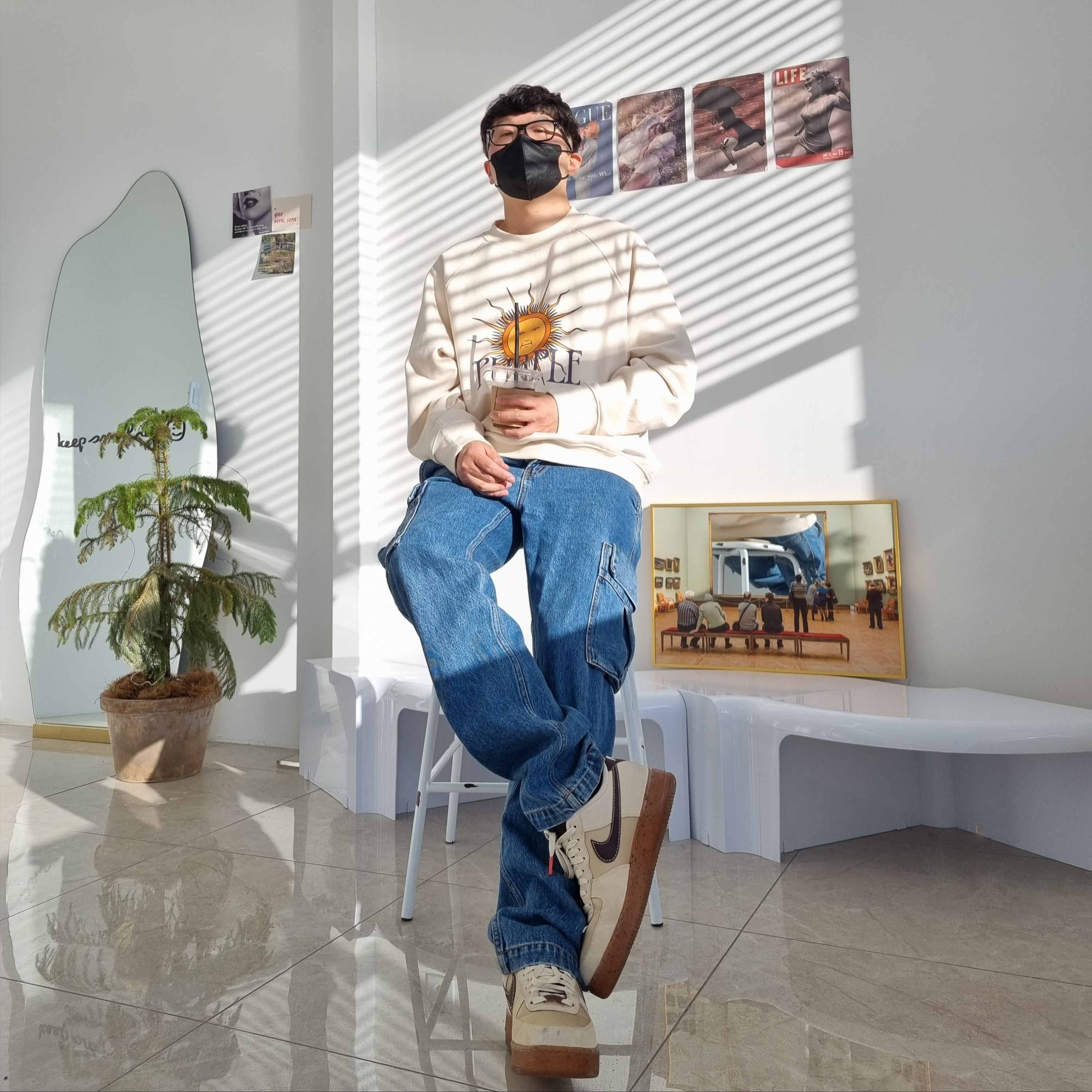 Nike Air Force 1 '07 LV8 Coffee 착용 스타일