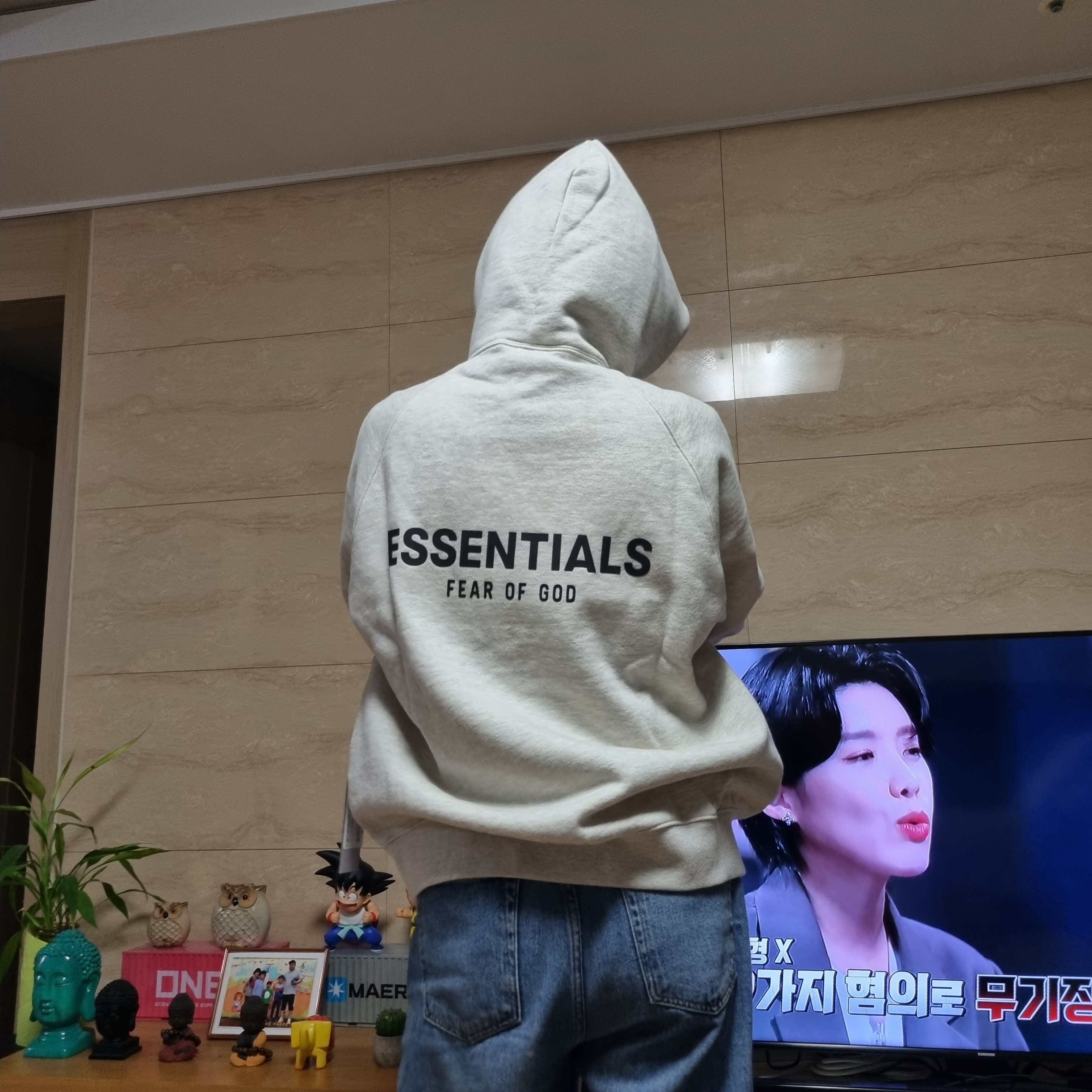 Essentials Pull-Over Hoodie Oatmeal - 21SS 착용 스타일