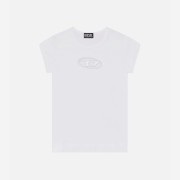 (W) Diesel T-Angie Peekaboo Logo T-Shirt White