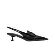 (W) Miu Miu Leather Penny Loafers Black