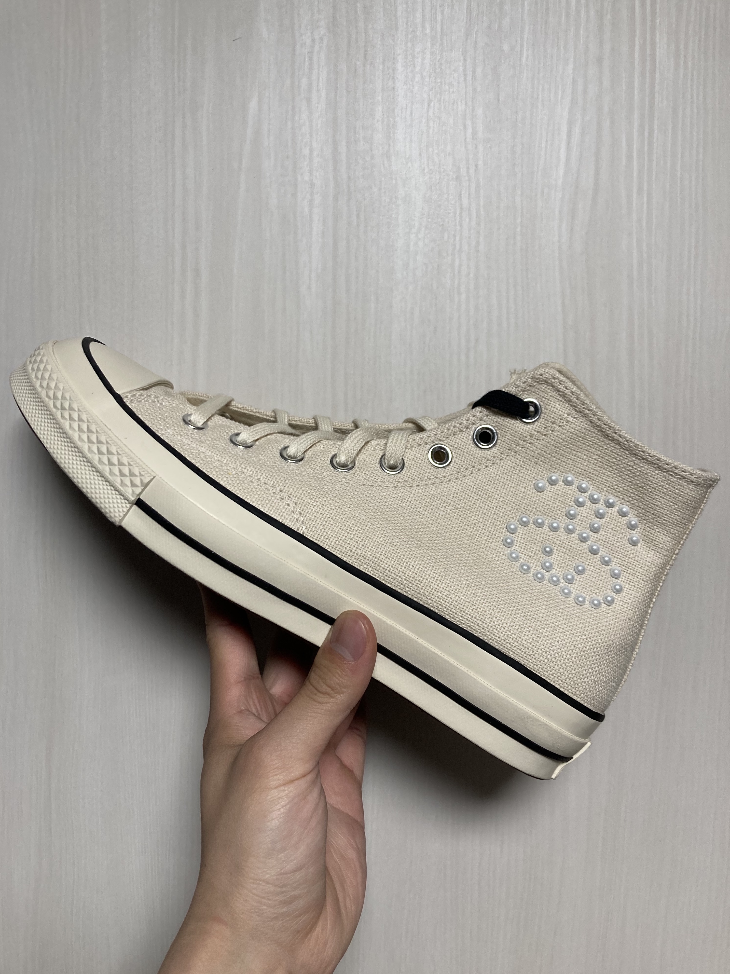 Converse x Stussy Chuck 70 High Natural Ivory 착용 스타일