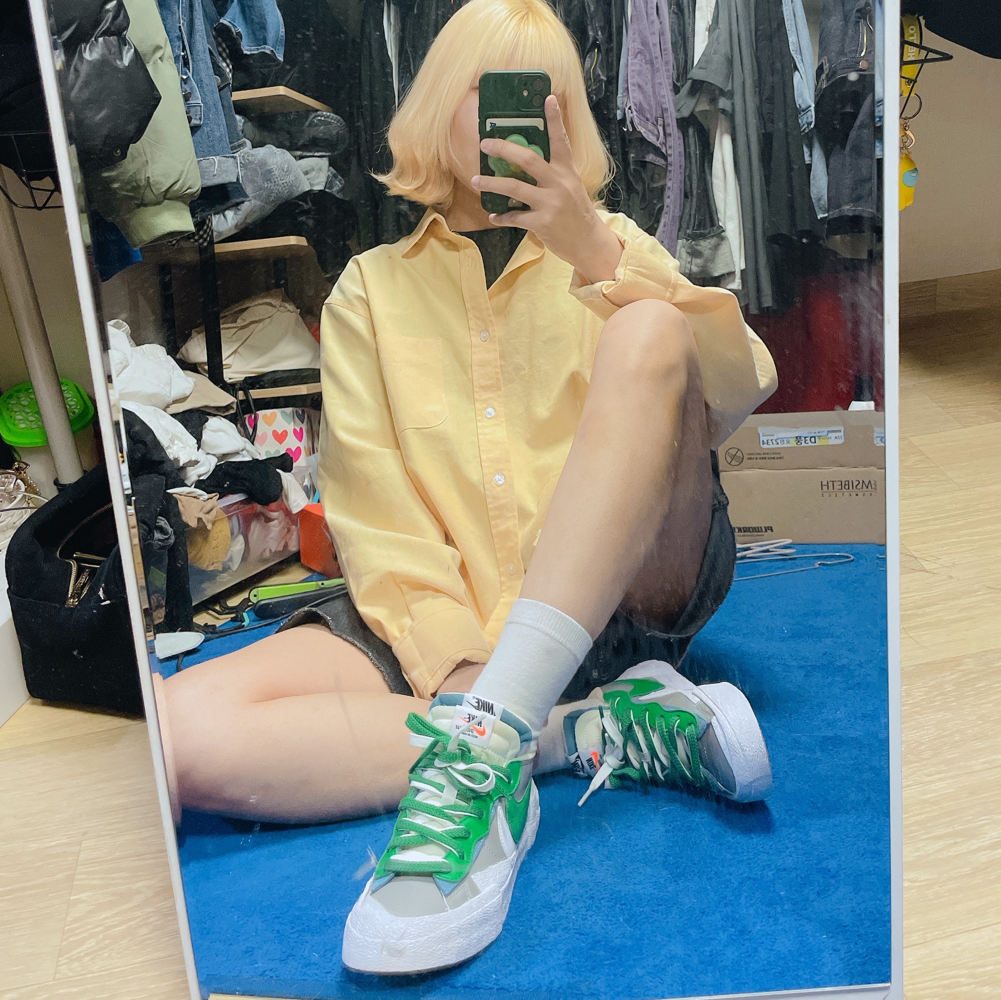 Nike x Sacai Blazer Low Classic Green 착용 스타일