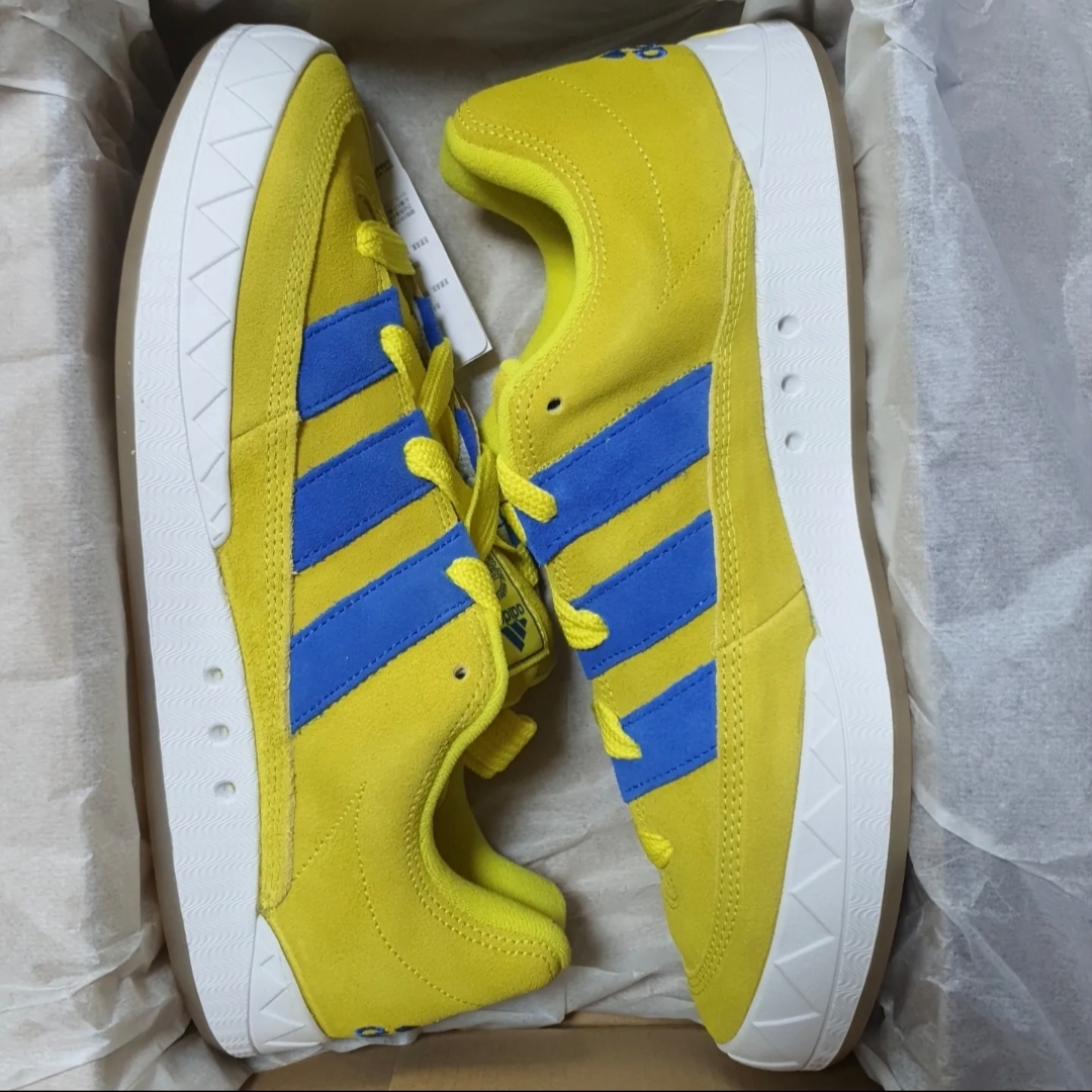 Adidas Adimatic Bright Yellow Blue 착용 스타일