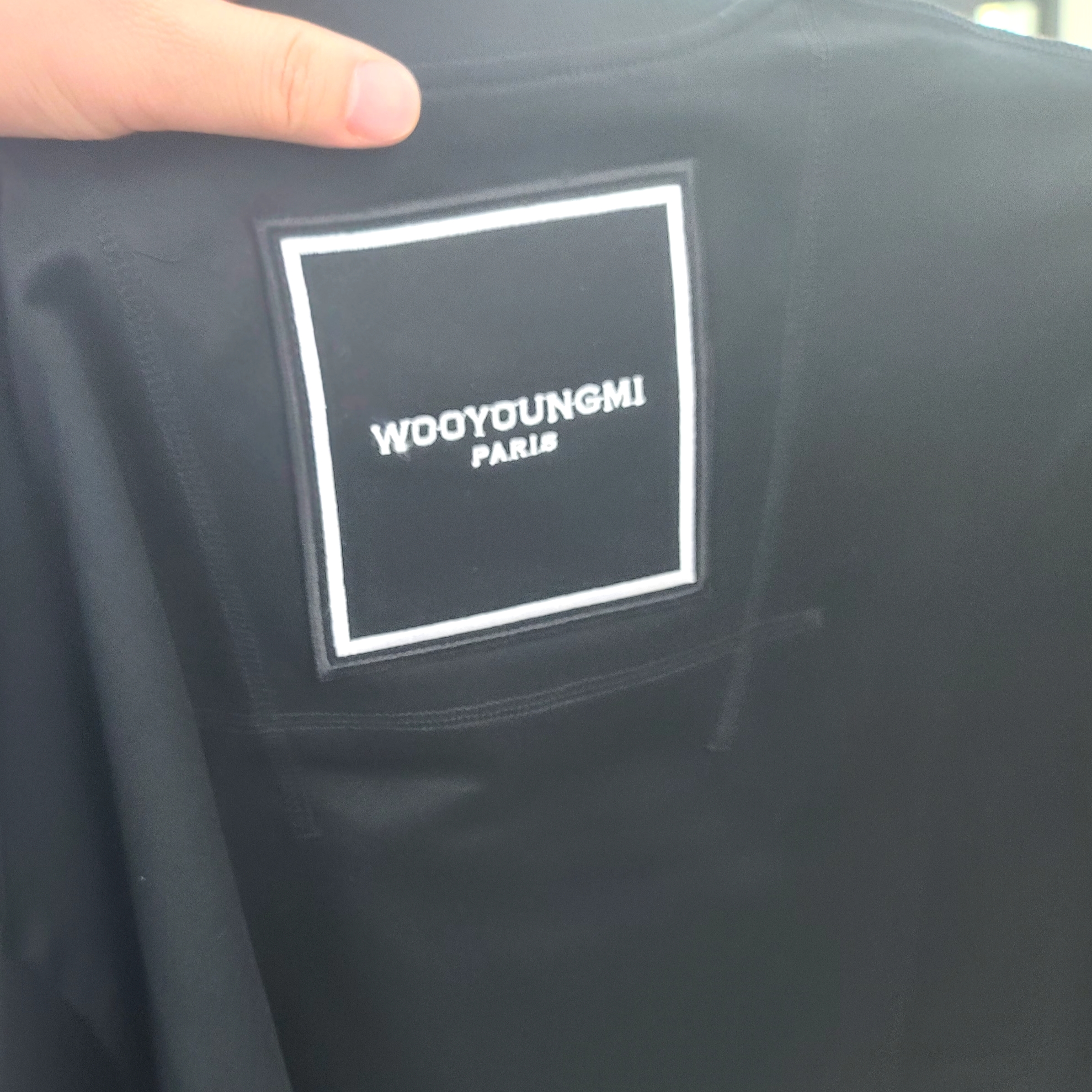 Wooyoungmi Square Label T-Shirt Black - 22FW 착용 스타일