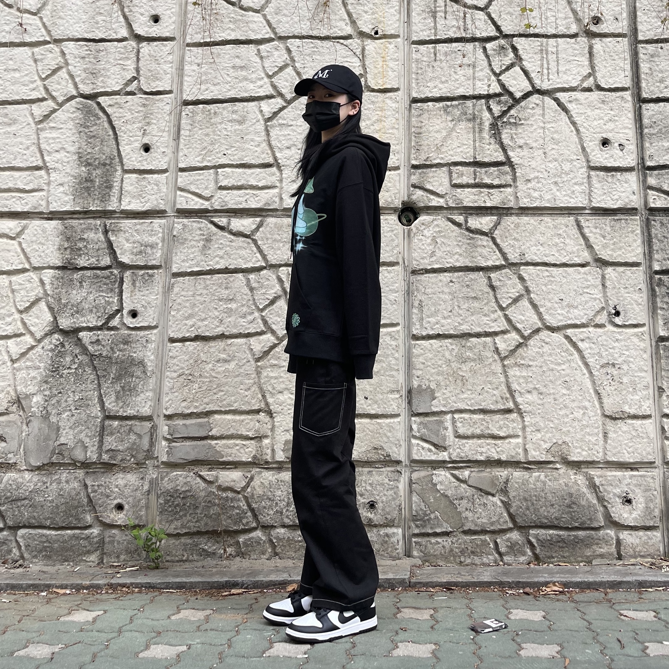 Nike Dunk Low Retro Black 착용 스타일 - 3
