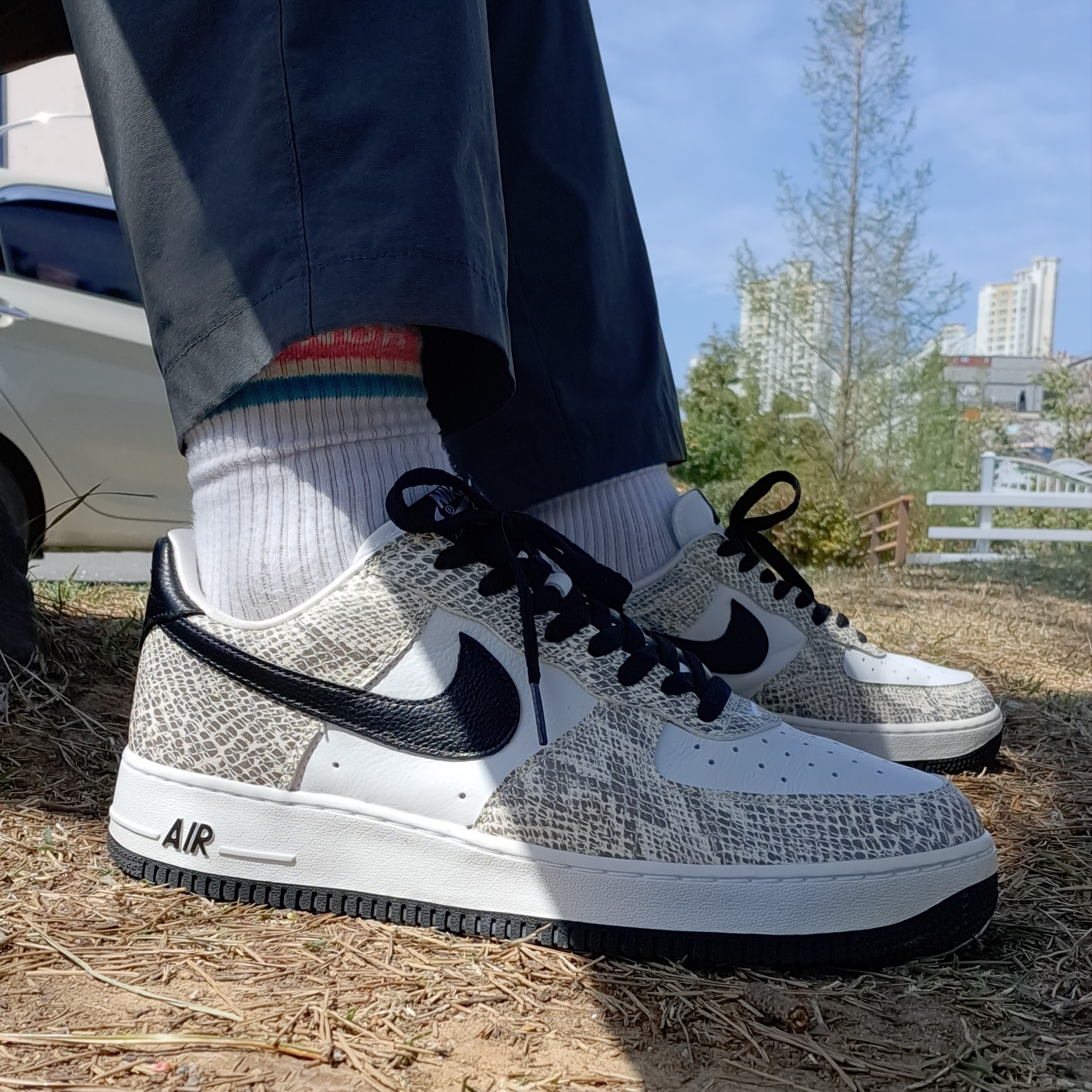 Nike Air Force 1 Low Retro Cocoa Snake 2018 착용 스타일 - 1