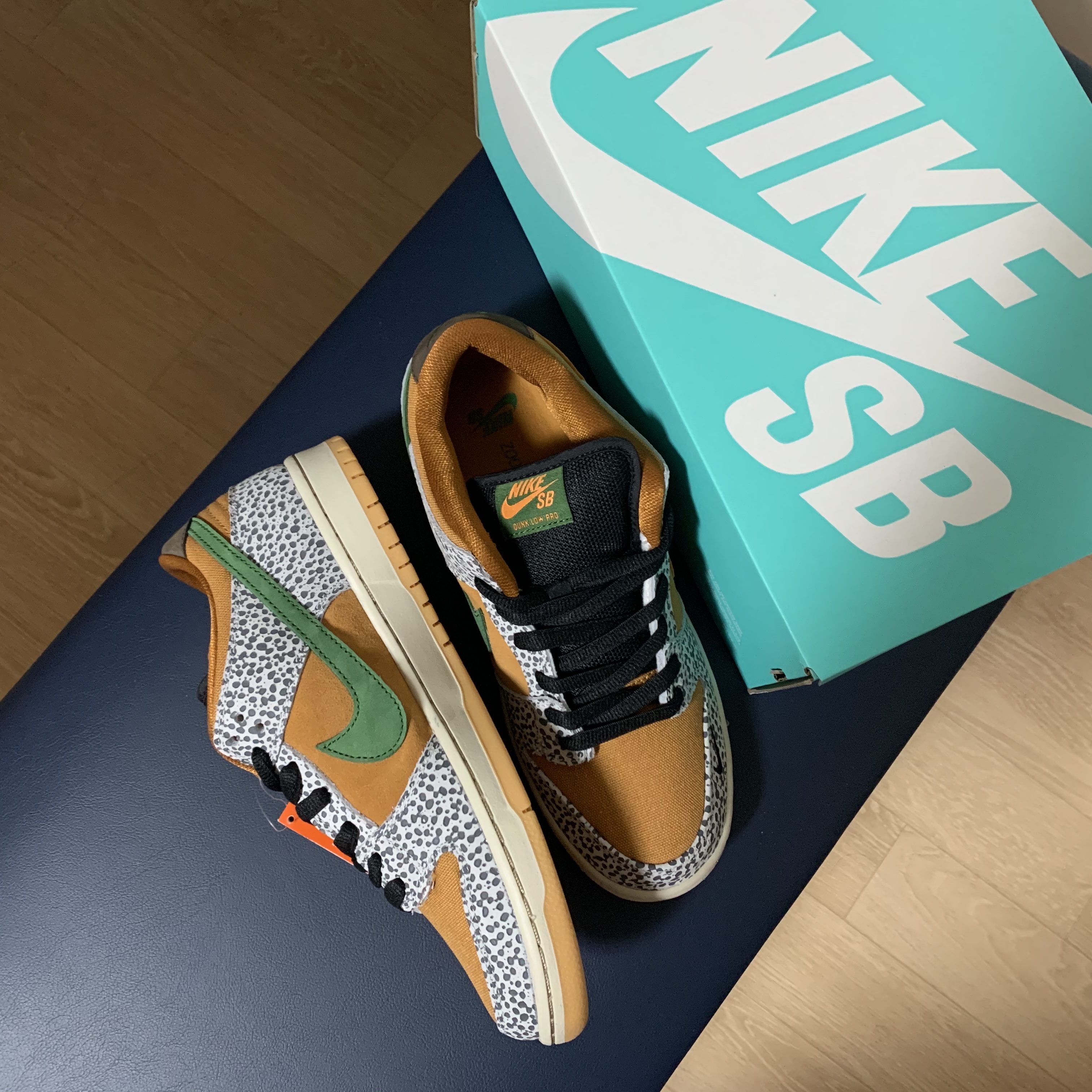 Nike SB Dunk Low Pro Safari ์ฐฉ์ฉ ์คํ์ผ